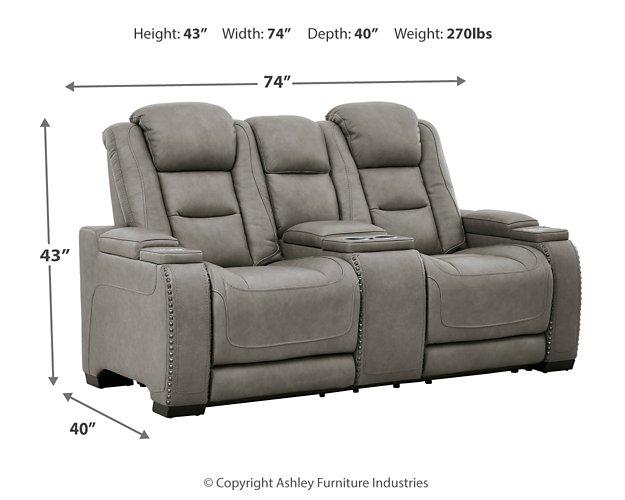 The Man-Den Power Reclining Loveseat with Console