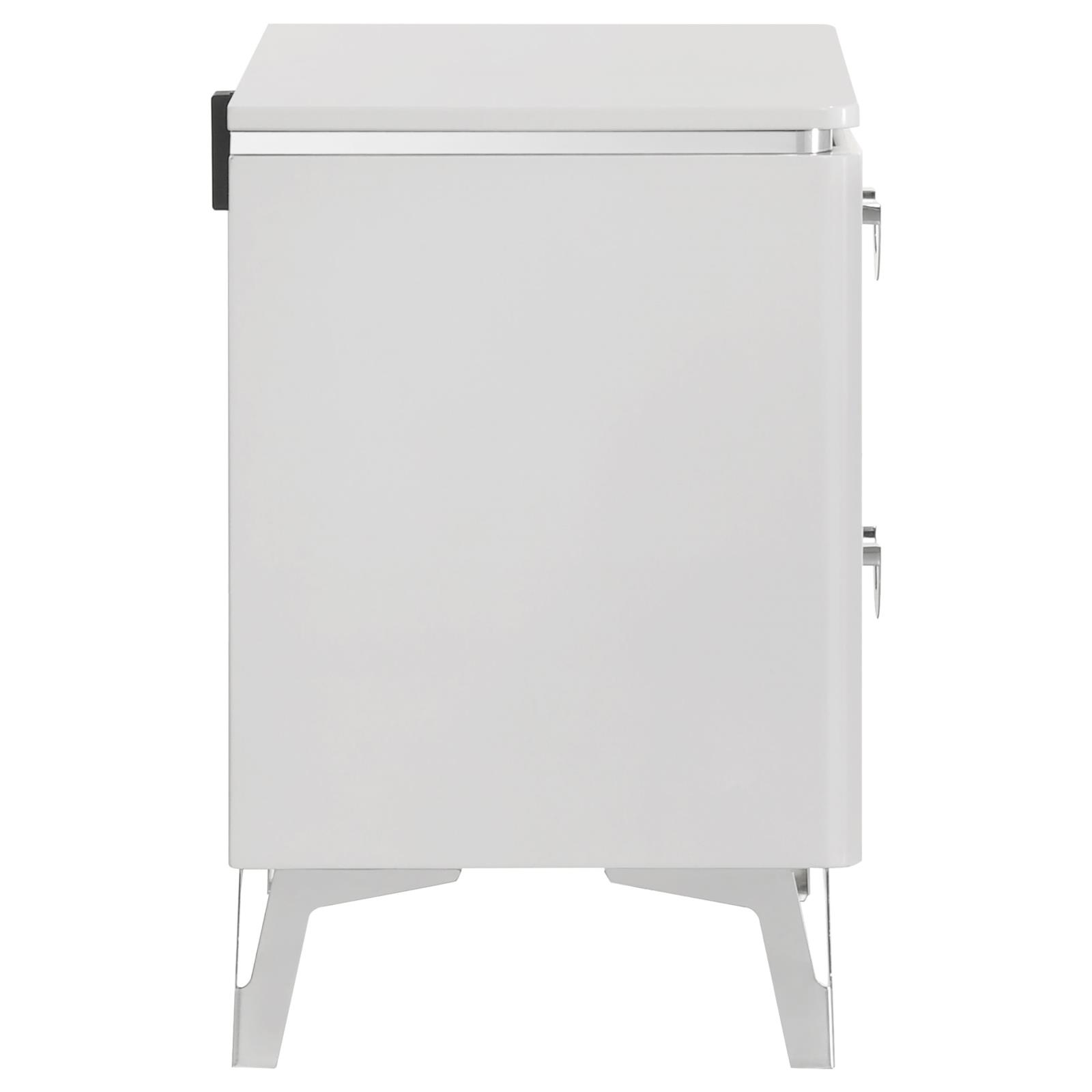Cassia 2-drawer Nightstand Bedside Table White High Gloss - Image 6