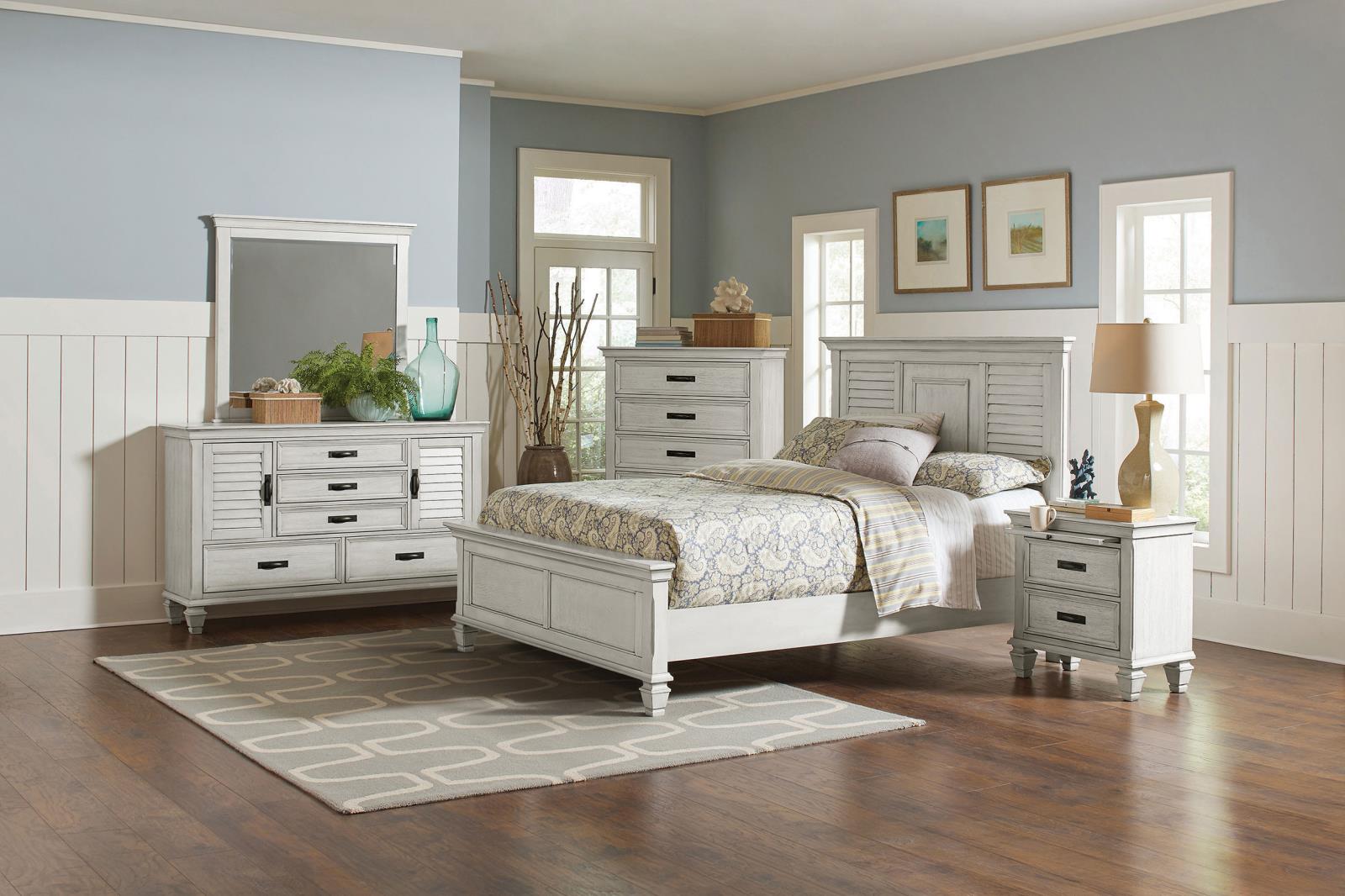 Franco Bedroom Set Distressed White - Image 13