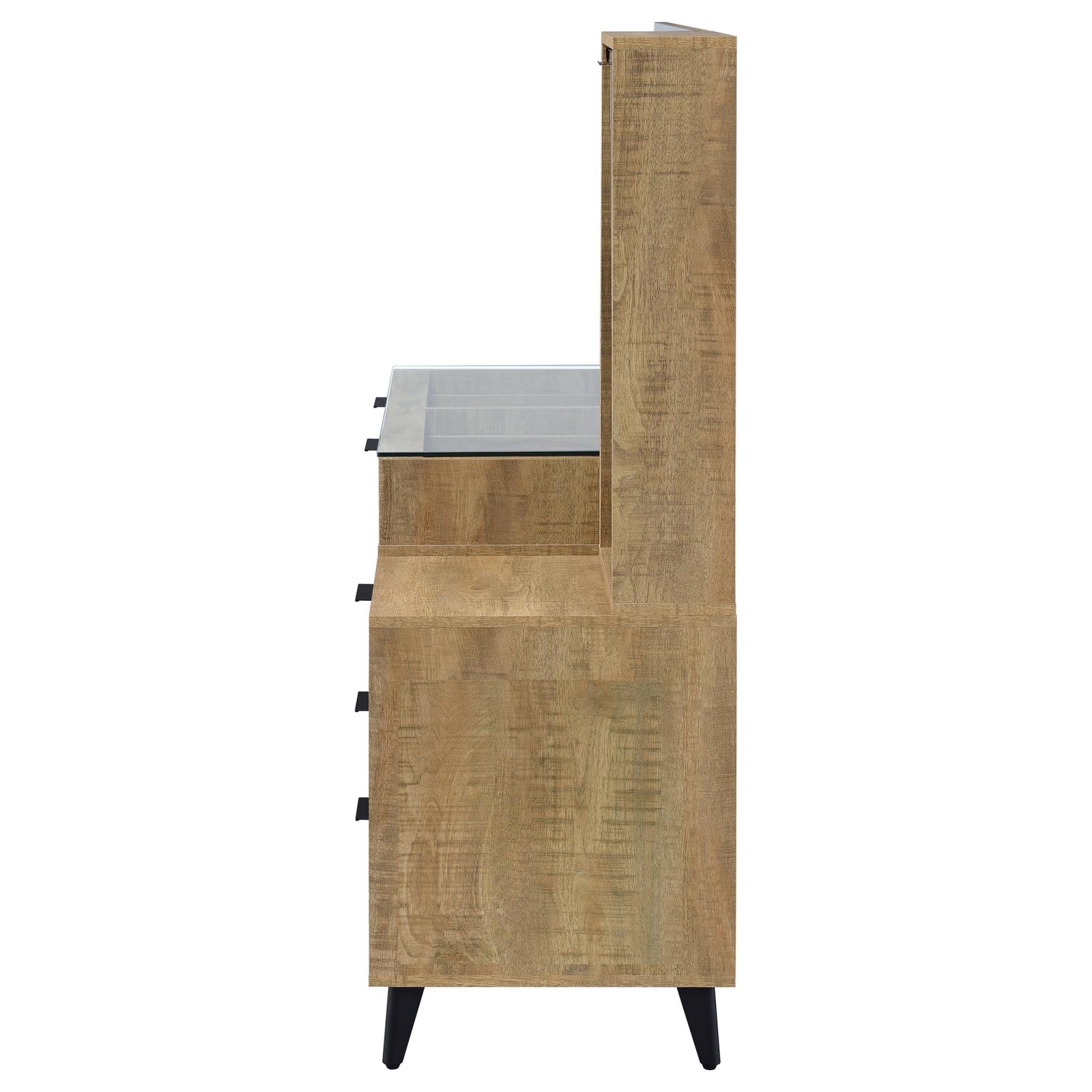 Souza 5-Drawer Makeup Vanity Table With LED Mirror Mango - Image 7
