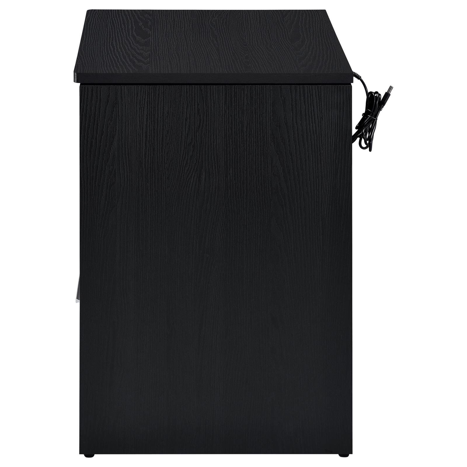 Fabre 1-drawer Extendable Top Nightstand Bedside Table Black Ash - Image 5