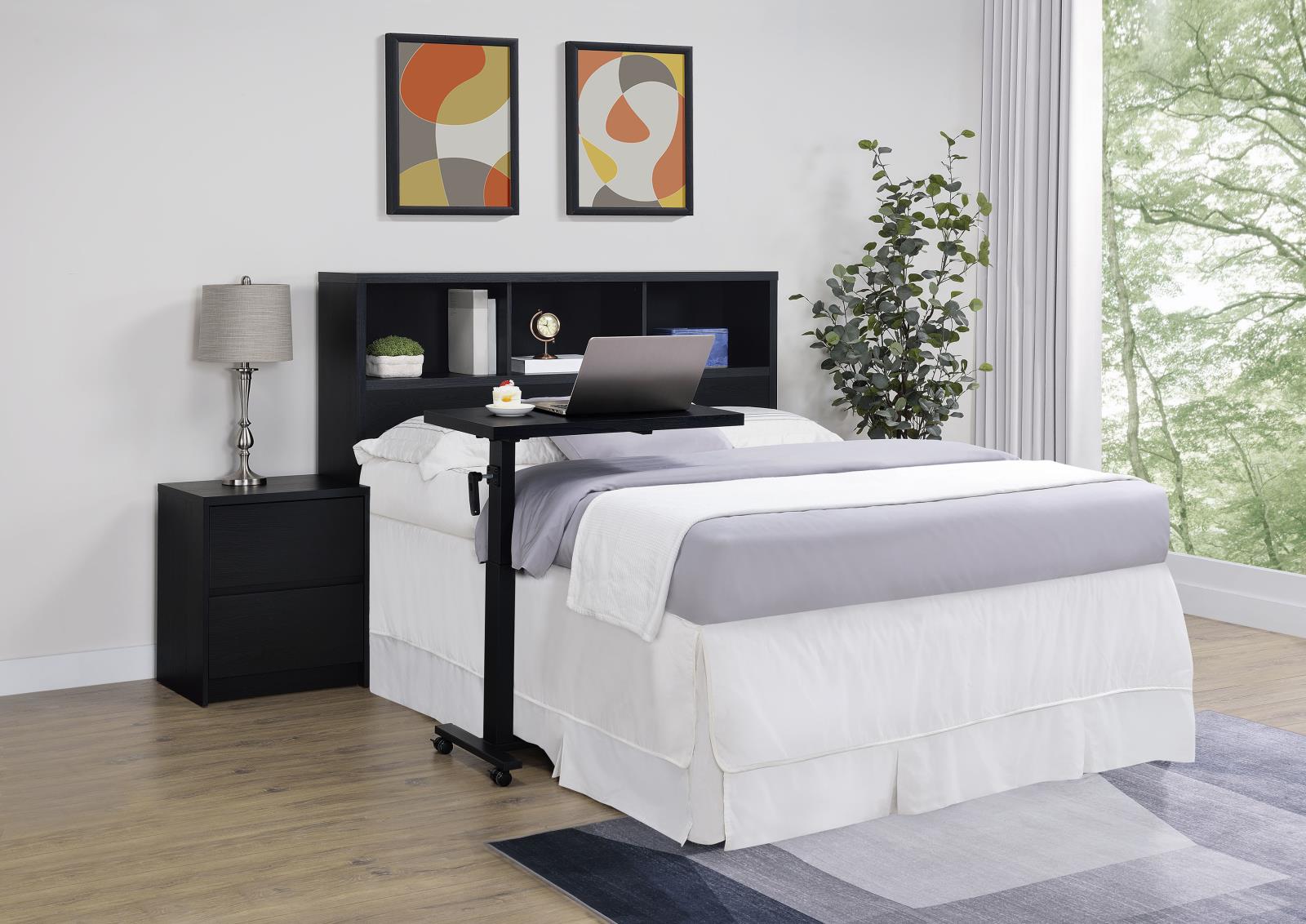 Westpark 49-inch Queen Bookcase Headboard Black - Image 9