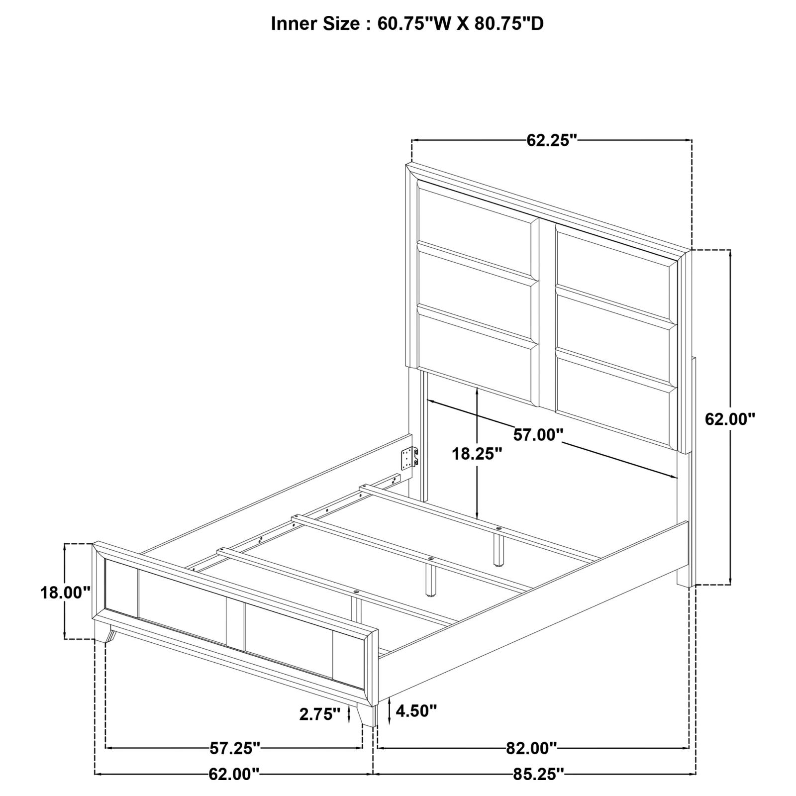 Farre Queen Upholstered Platform Panel Bed Washed Grey - Image 11