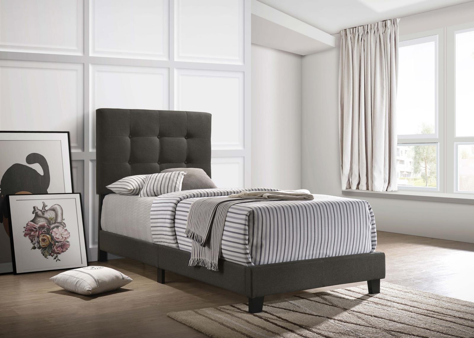 Mapes Upholstered Twin Panel Bed Charcoal - Image 2