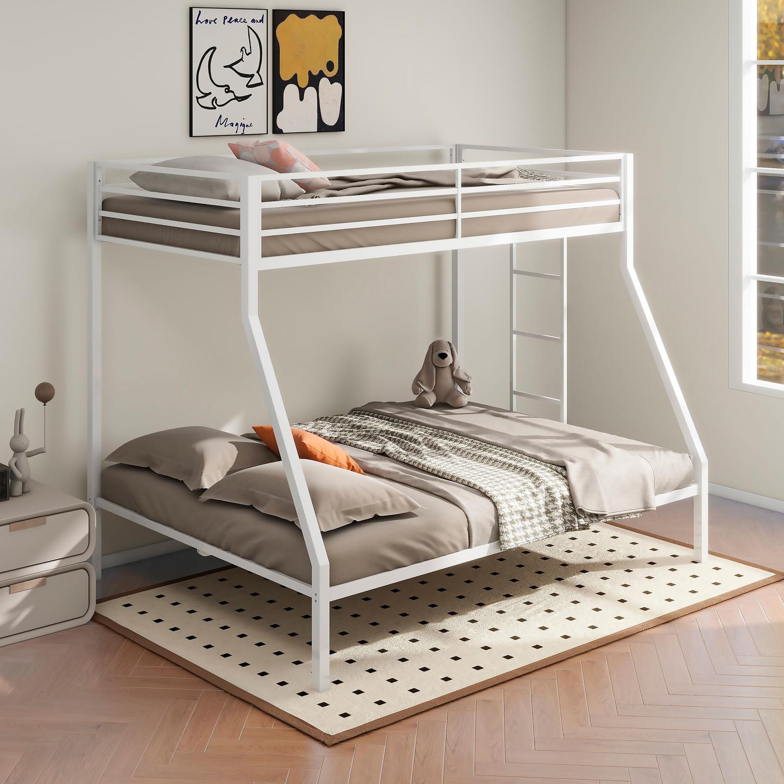 Alevera Metal Twin Over Full Bunk Bed with Ladder - Image 10