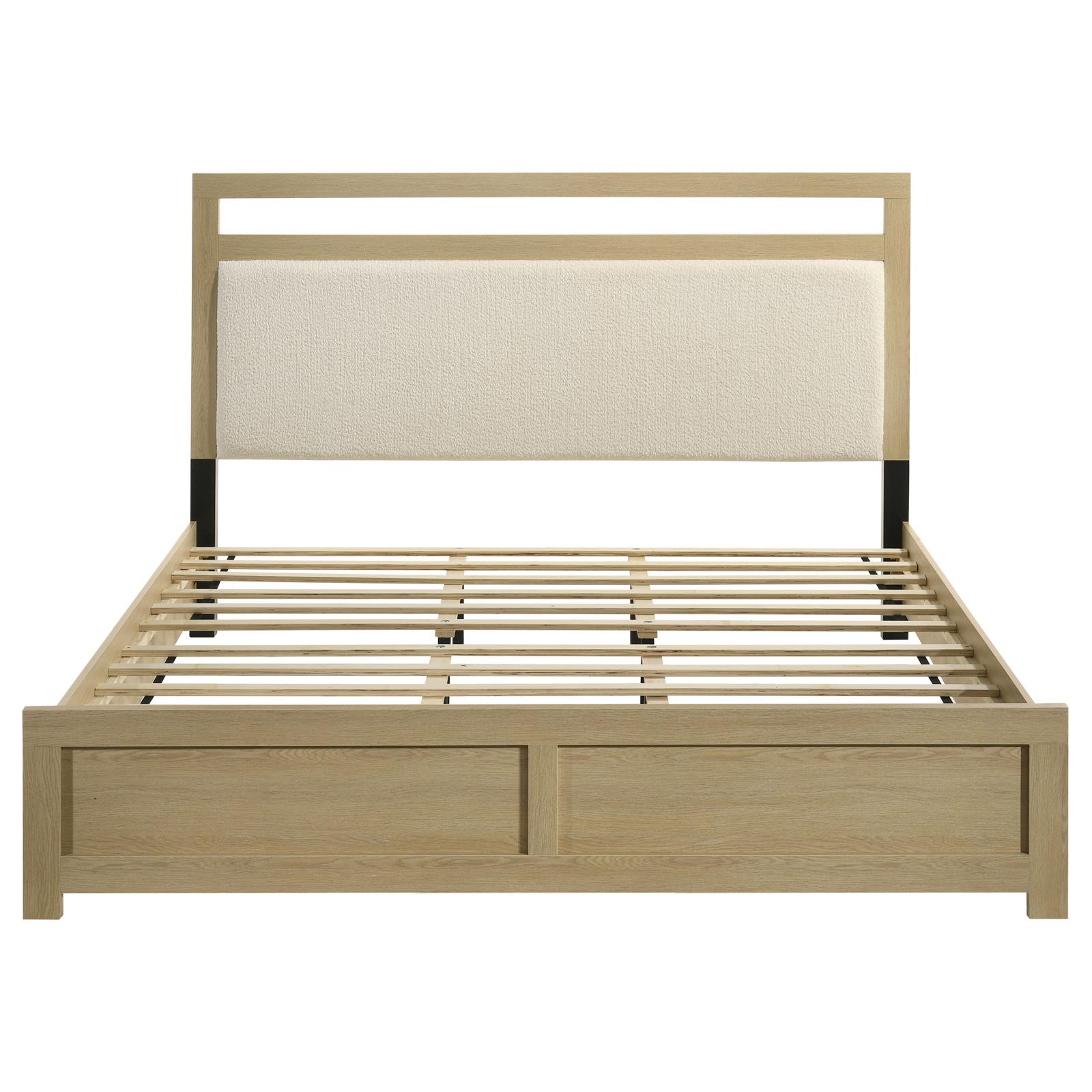 Hendricks California King Panel Headboard Platform Bed Light Oak - Image 4