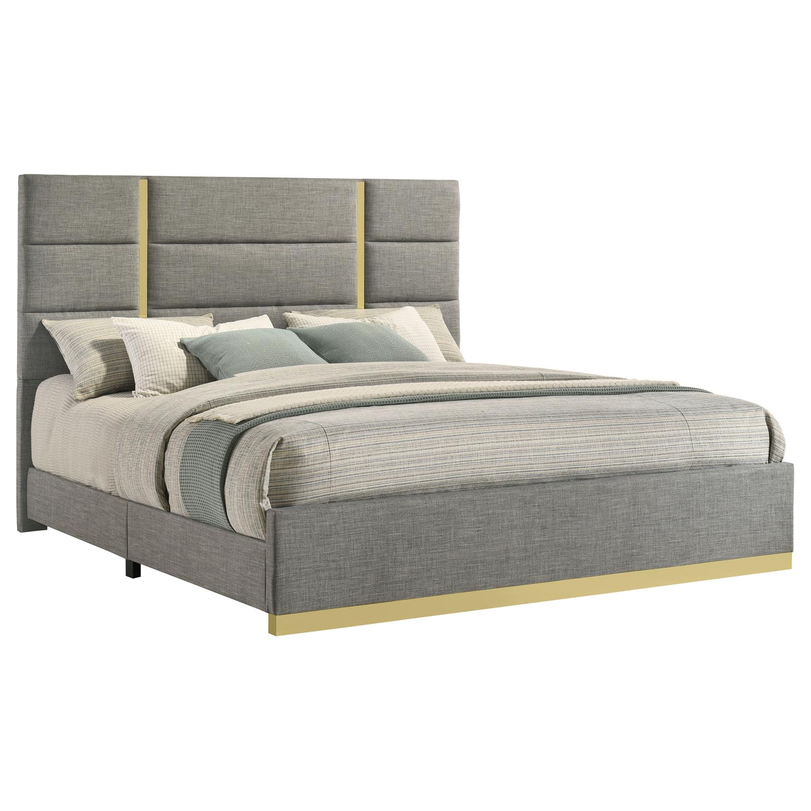 Ines 56-inch Fabric Upholstered Eastern King Panel Bed - Image 3