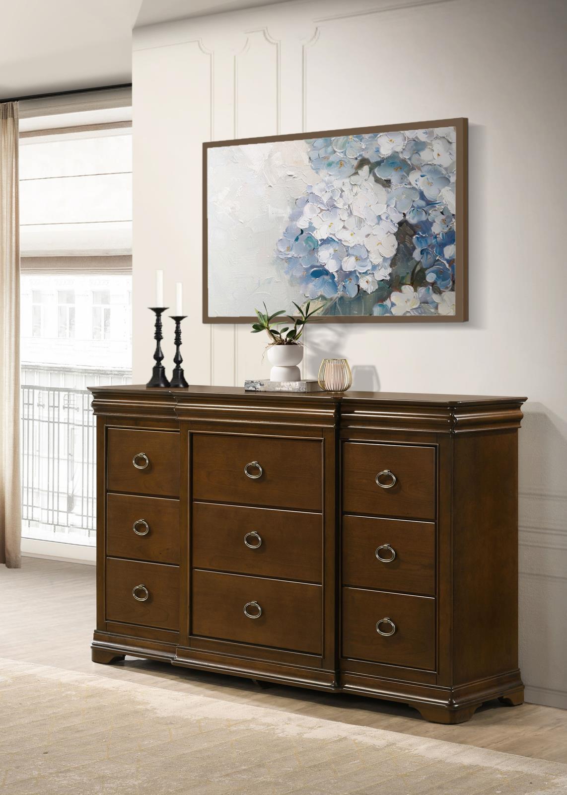 Garland 9-drawer Bedroom Dresser Cabinet Brown Cherry - Image 2