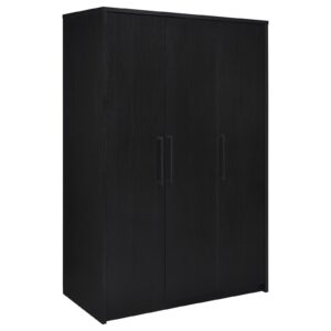 Cerda 3-door Bedroom Wardrobe Storage Cabinet Armoire Black