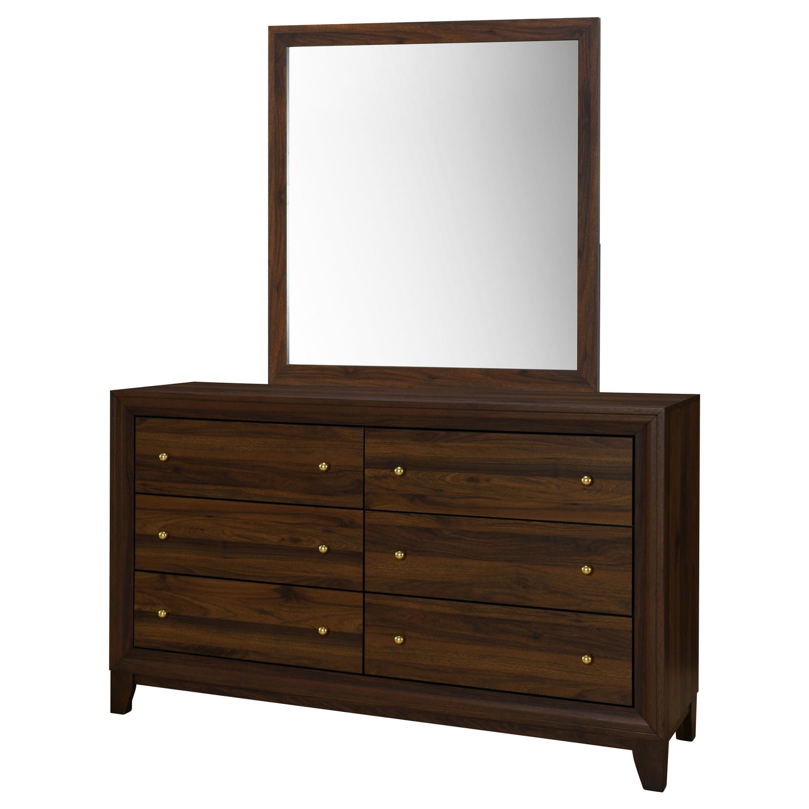 Welsley 6-drawer Dresser and Mirror Walnut - Image 4