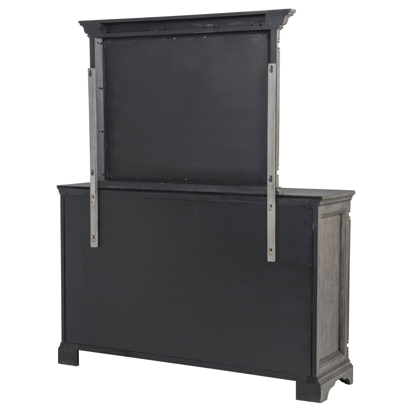 Cresswell 8-drawer Dresser with Mirror Weathered Taupe - Image 8