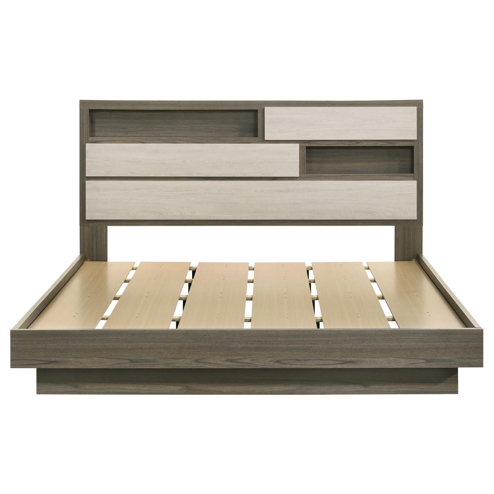 Fenwick Eastern King Bed Bookcase Headboard Grey Oak - Image 4