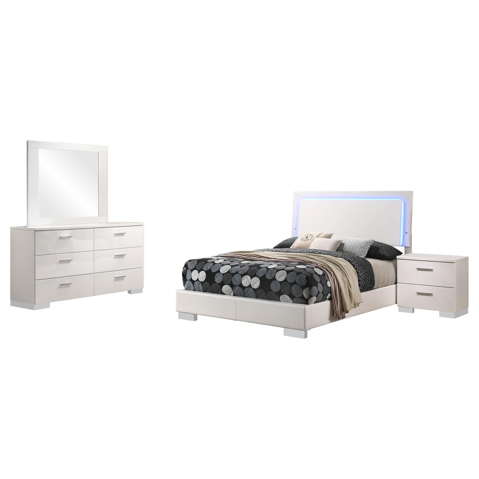 Felicity Bedroom Set White High Gloss - Image 2