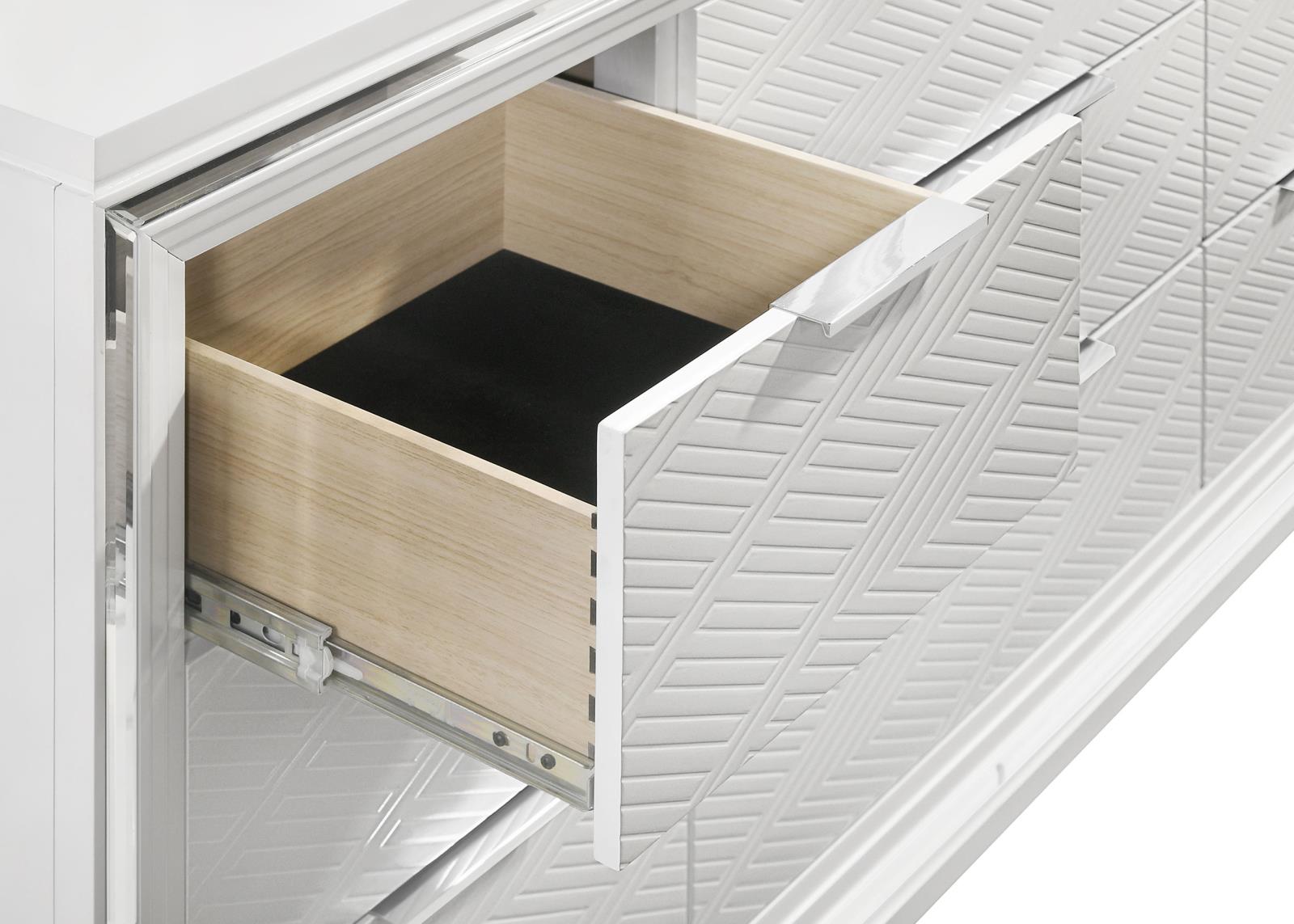 Marmore 9-drawer Dresser and LED Mirror White - Image 10