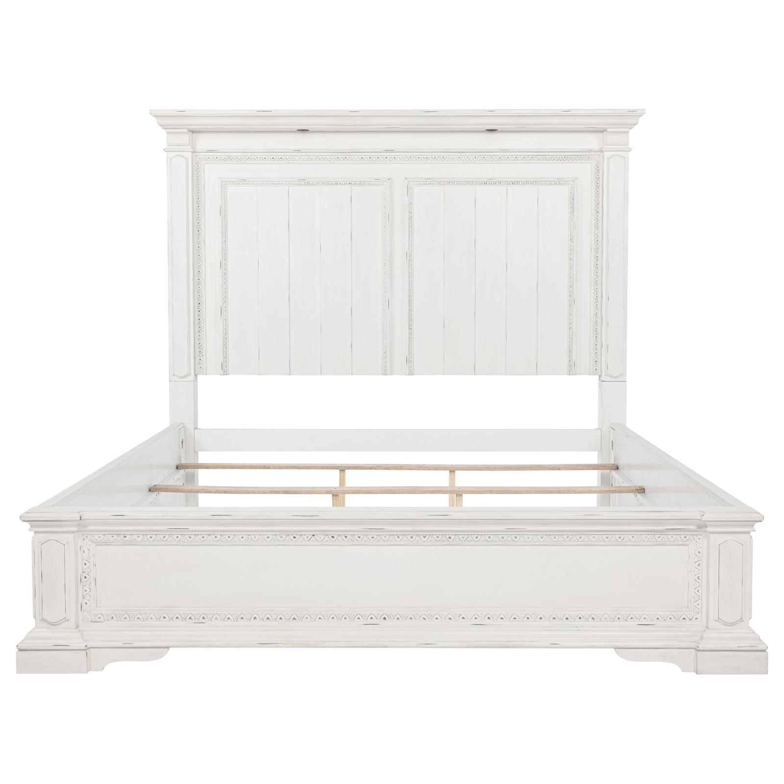 McKinney Queen LED Light Panel Bed Vintage White - Image 4