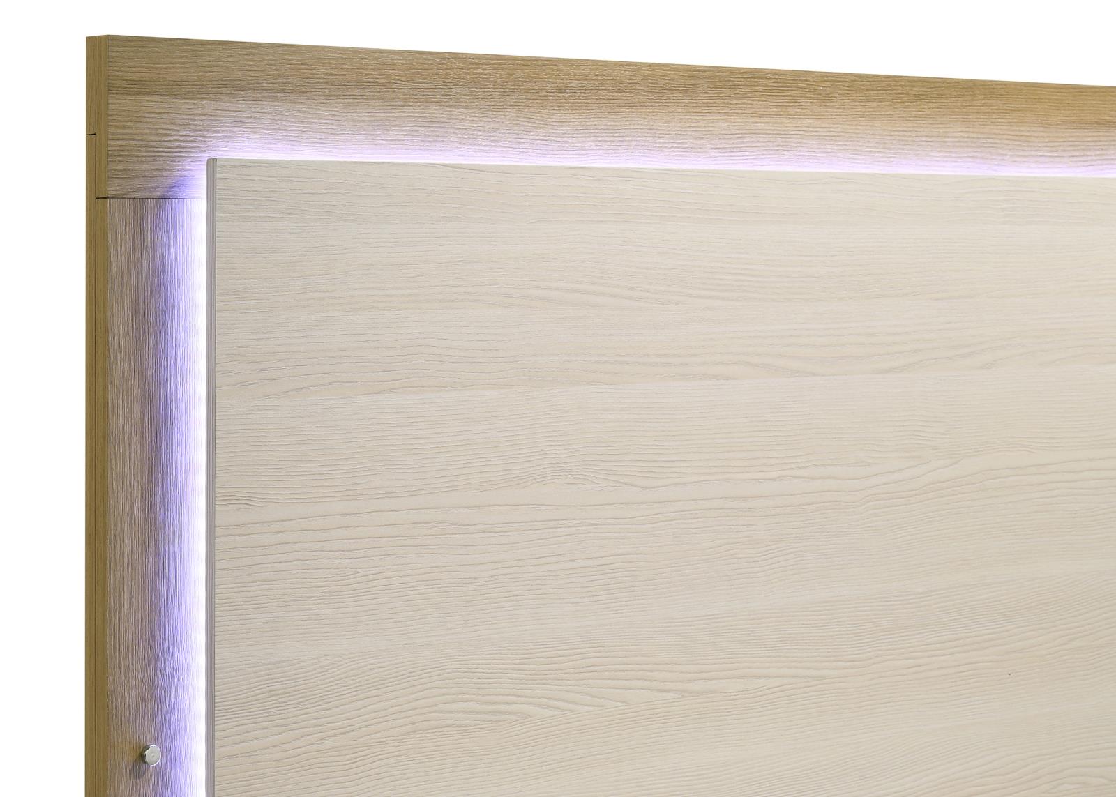 Hyland Eastern King Panel Bed LED Headboard Natural - Image 7
