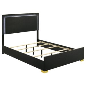 Marceline Wood Full LED Panel Bed