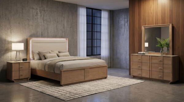 Leanne Bedroom Set Light Oak
