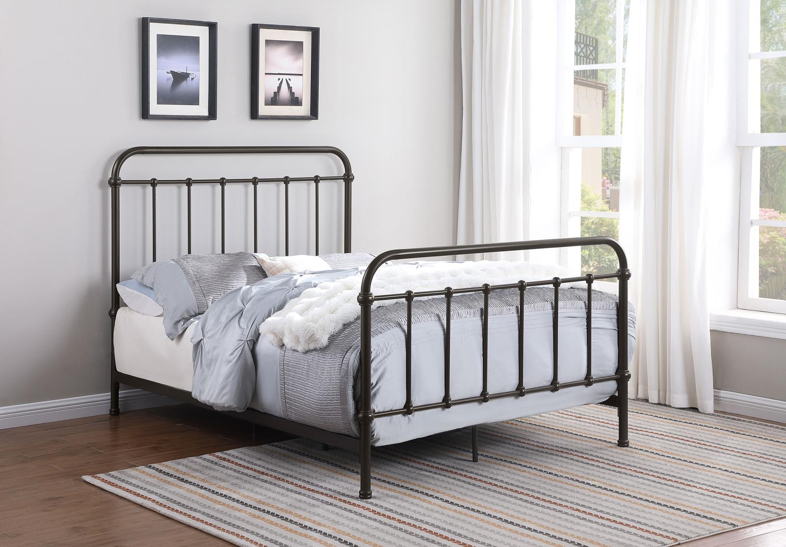 Livingston Metal Full Open Frame Bed Dark Bronze - Image 2