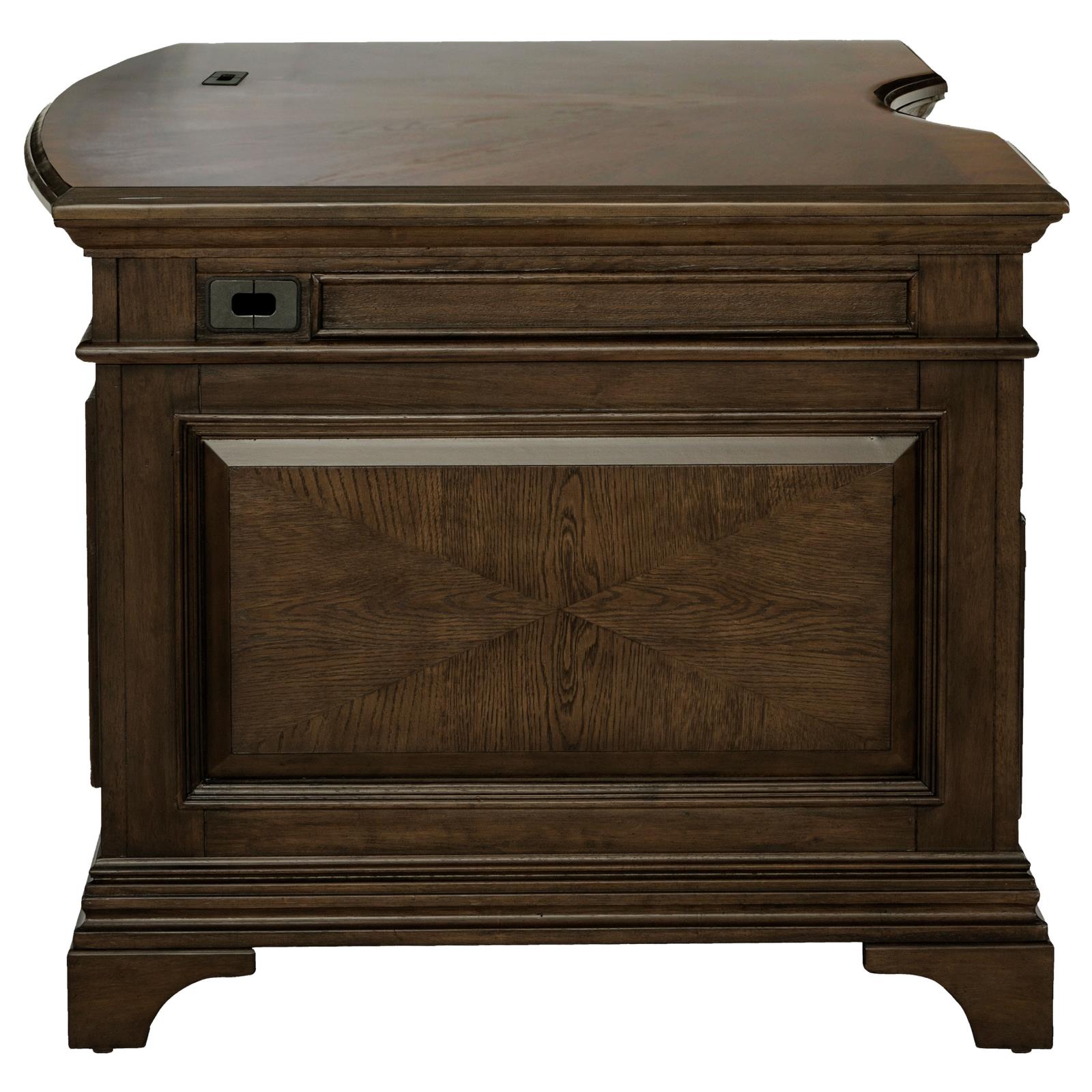Hartshill 72-inch 7-drawer Executive Desk Burnished Oak - Image 8