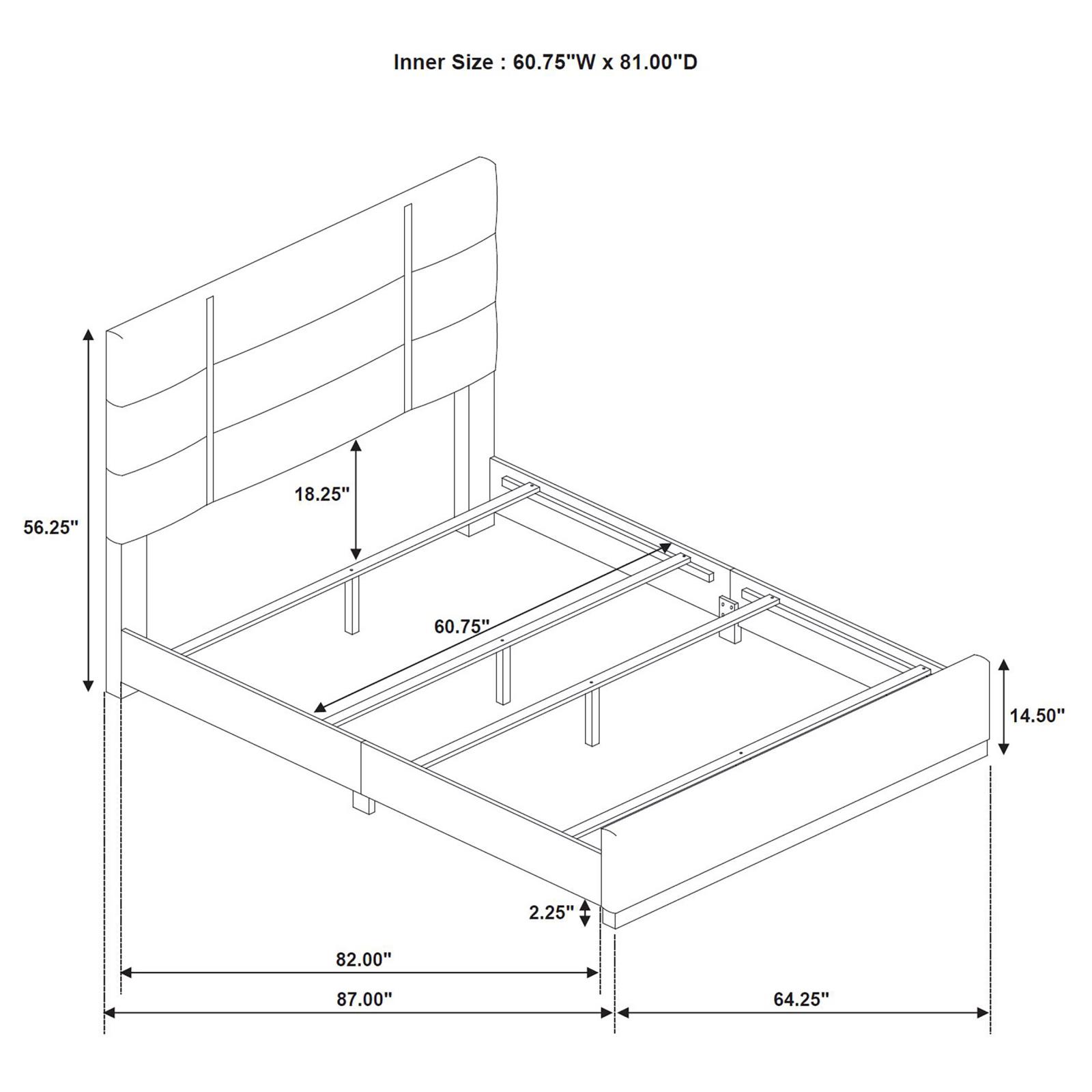 Ines 56-inch Fabric Upholstered Queen Panel Bed - Image 19