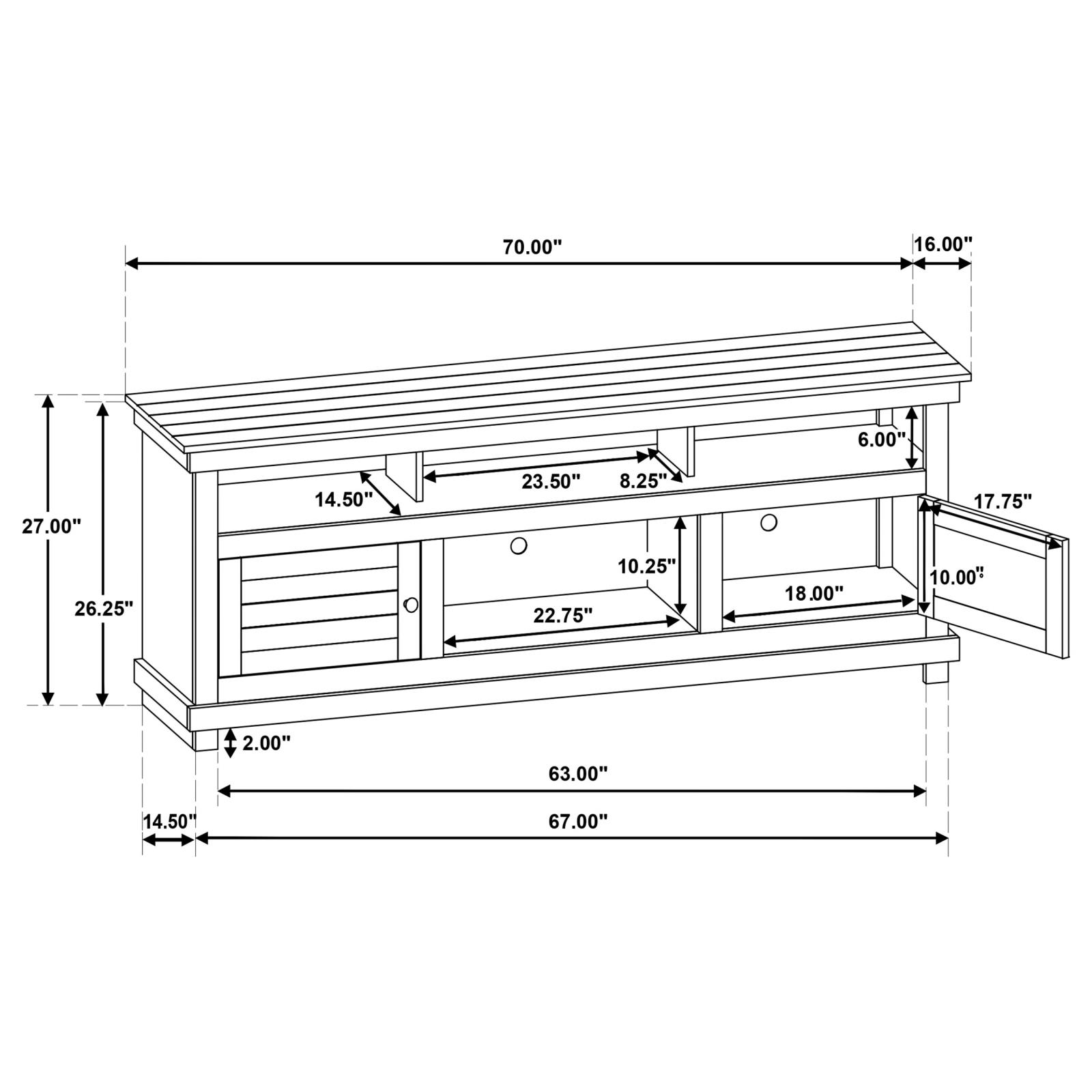 Payne 70-inch TV Stand Media Console Java - Image 13