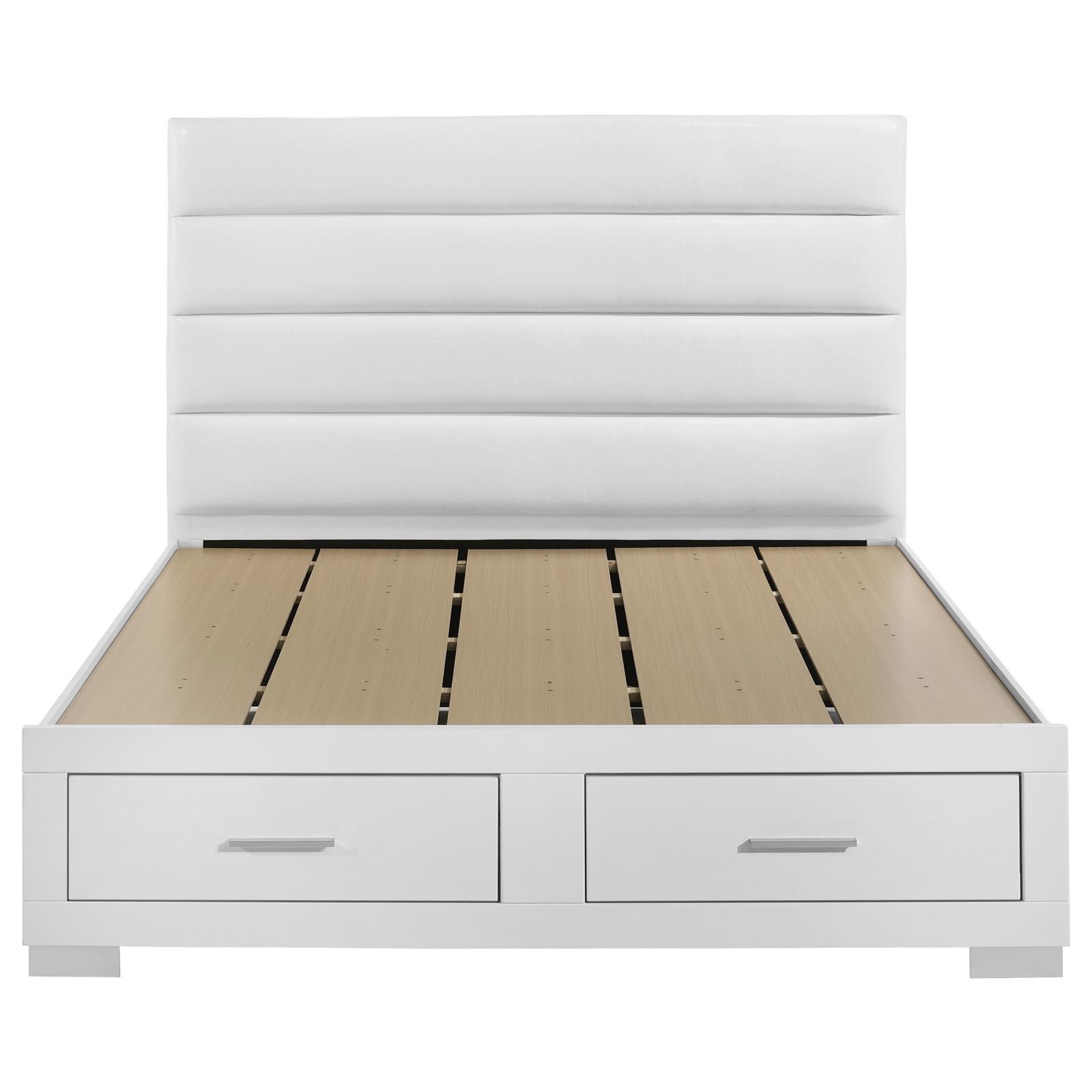 Felicity California King Storage Bed White High Gloss - Image 4