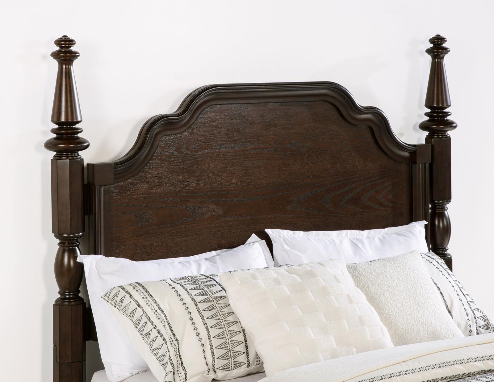 Andover 63-inch Four Poster Eastern King Bed Dark Oak - Image 7
