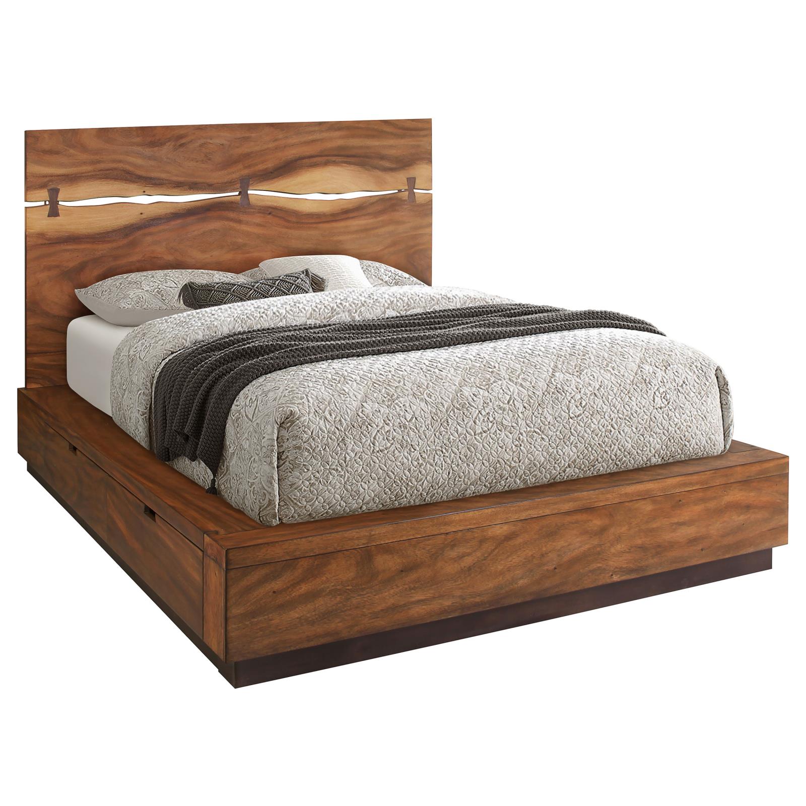 Winslow Wood Eastern King Storage Panel Bed Smokey Walnut - Image 3