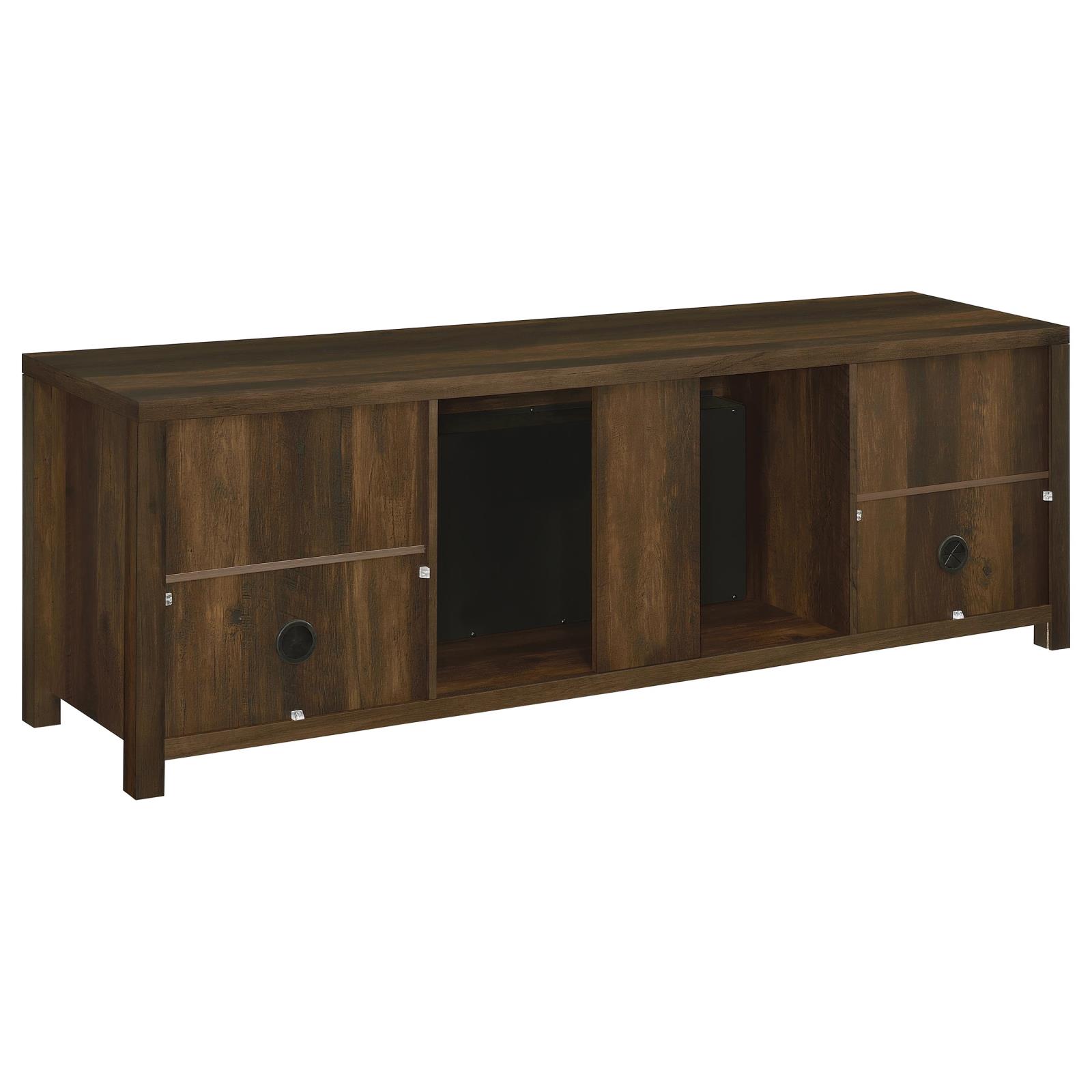 Enfield 71-inch TV Stand Fireplace Media Console Dark Pine - Image 7