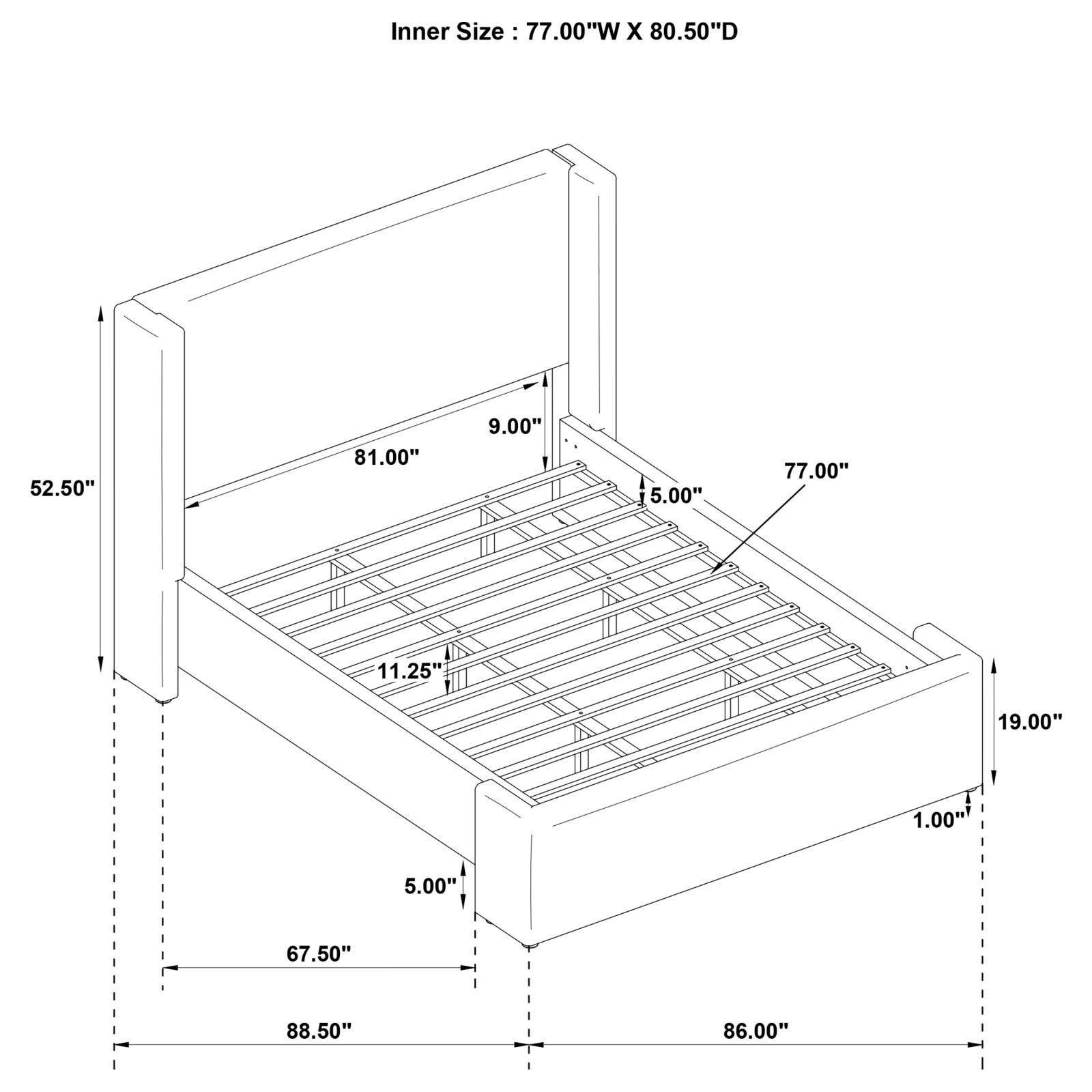 Alamosa Boucle Upholstered Eastern King Platform Bed White - Image 9