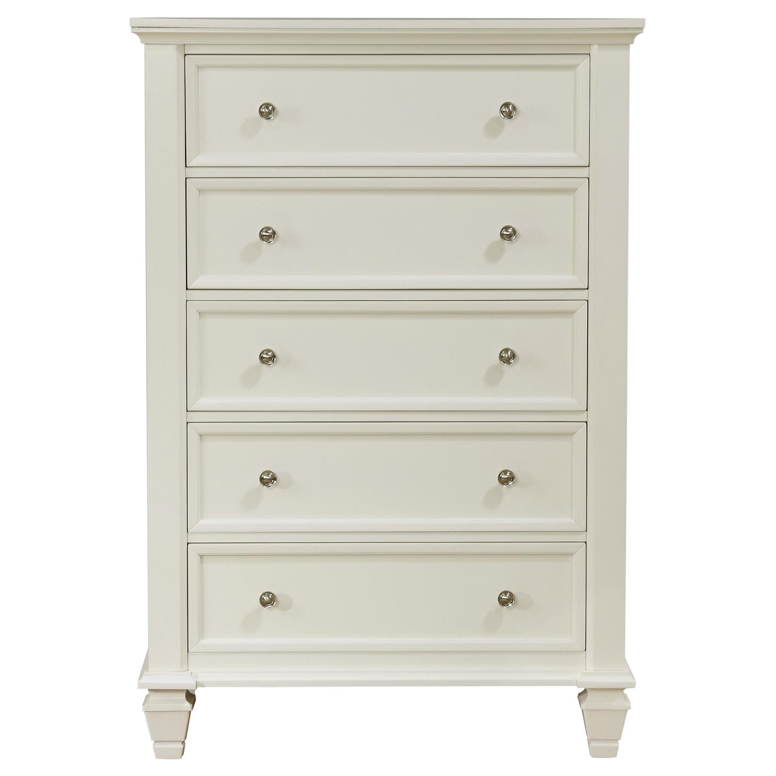 Sandy Beach 5-drawer Bedroom Chest Cream White - Image 3