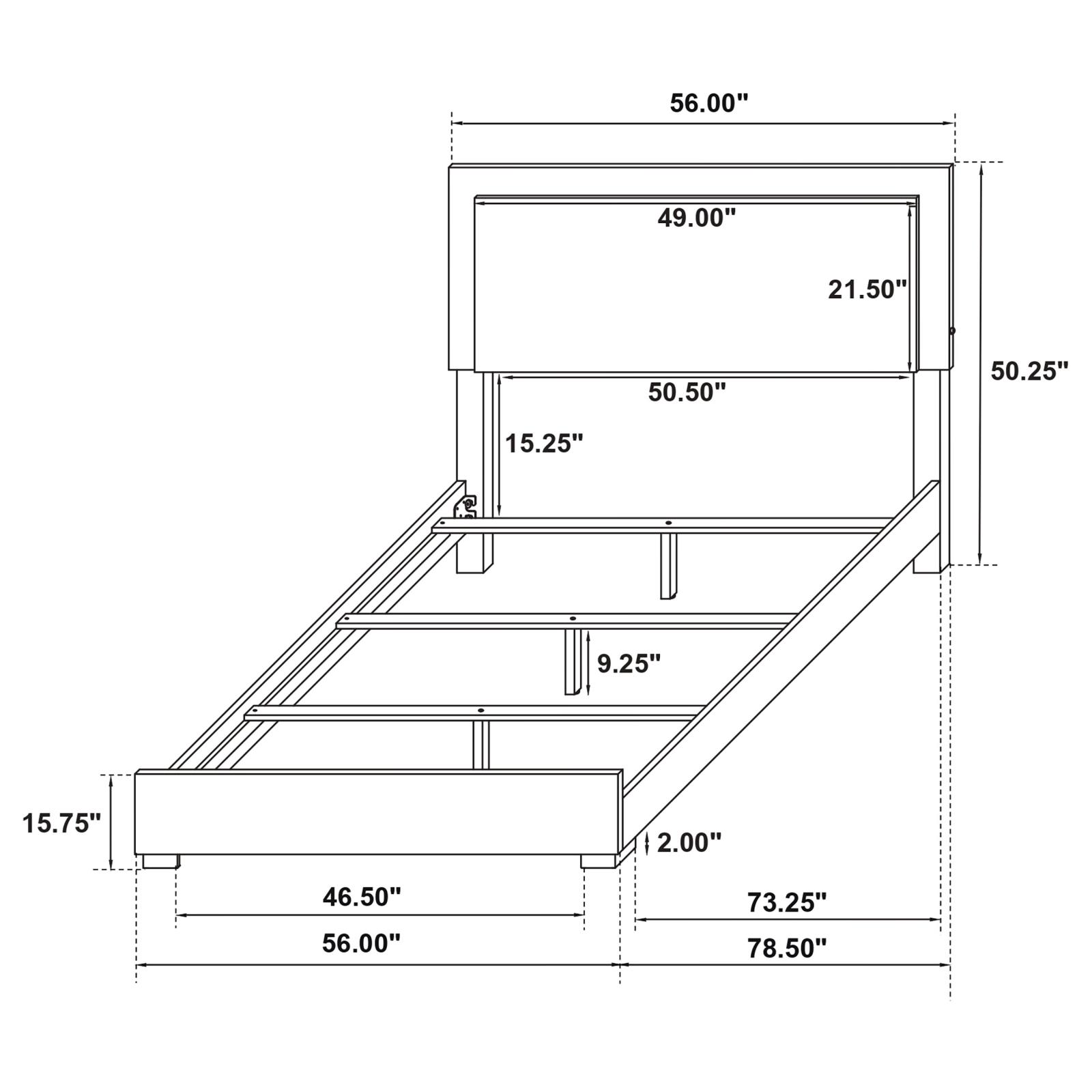 Marceline Wood Full LED Panel Bed - Image 9