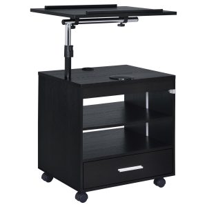 Lerma 1-drawer Adjustable Tray Top Nightstand with Speaker Black Ash