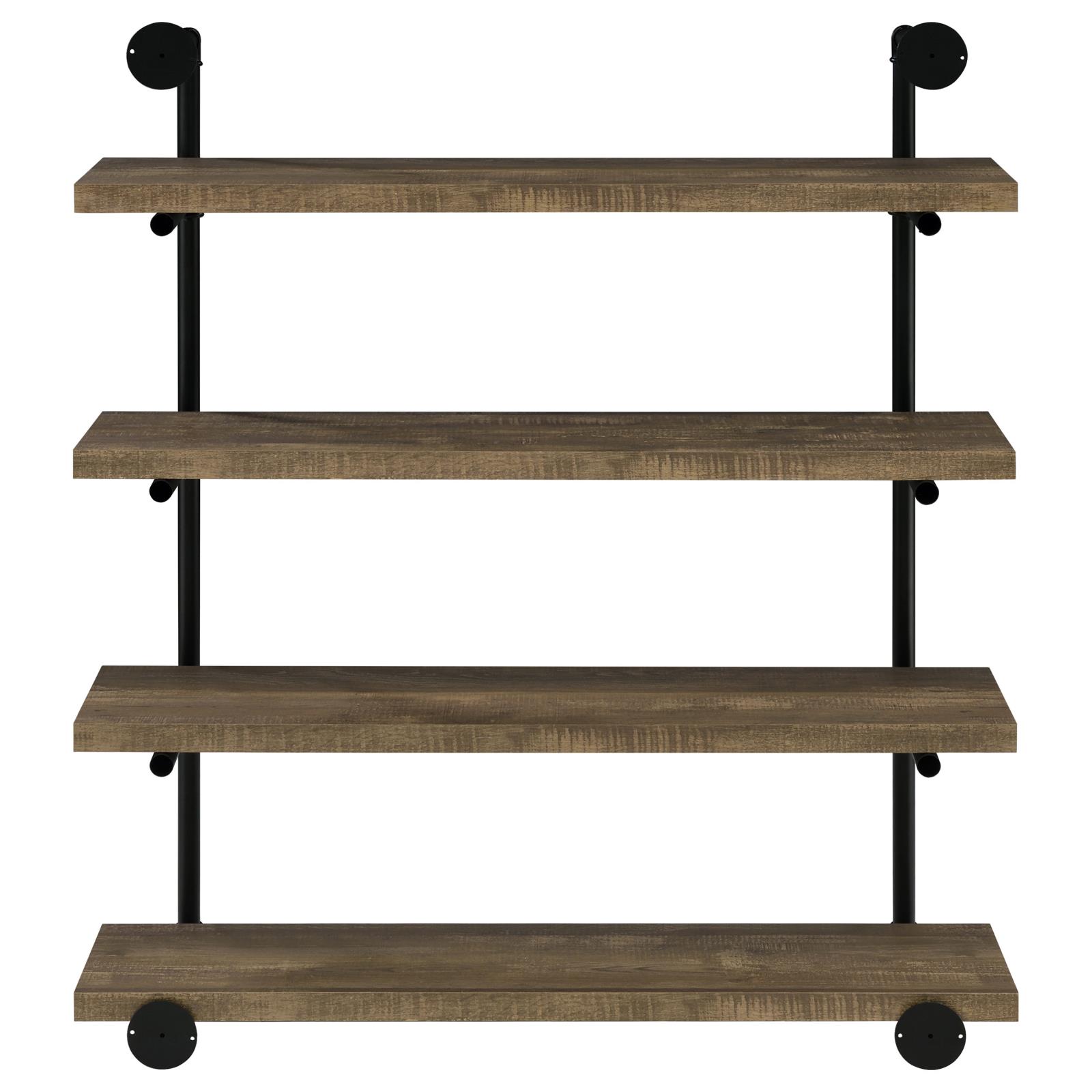 Elmcrest 39-inch 4-shelf Wall Bookshelf Rustic Oak - Image 6