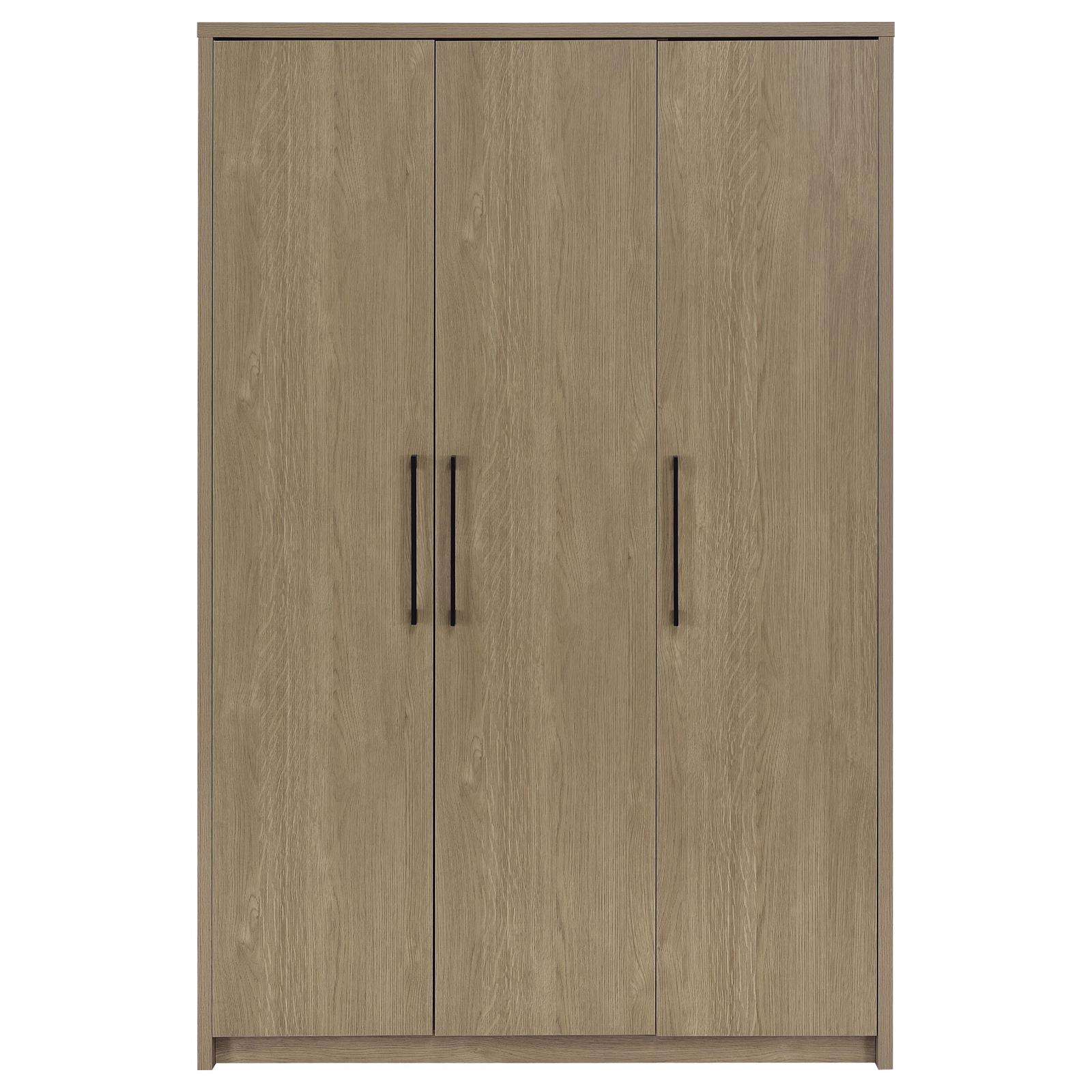 Cerda 3-door Bedroom Wardrobe Storage Cabinet Armoire Latte - Image 4