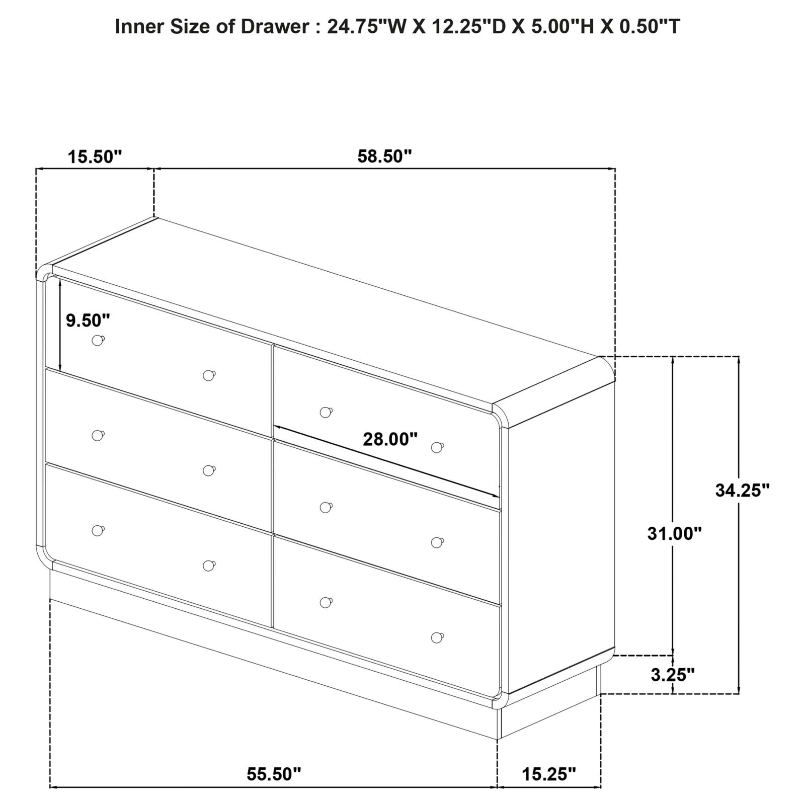 Cavelle 6-drawer Dresser Cabinet Black - Image 13