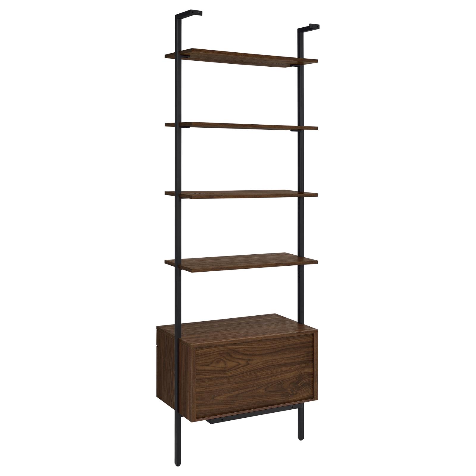 Owens 96-inch 4-shelf Storage Wall Bookshelf Walnut - Image 7