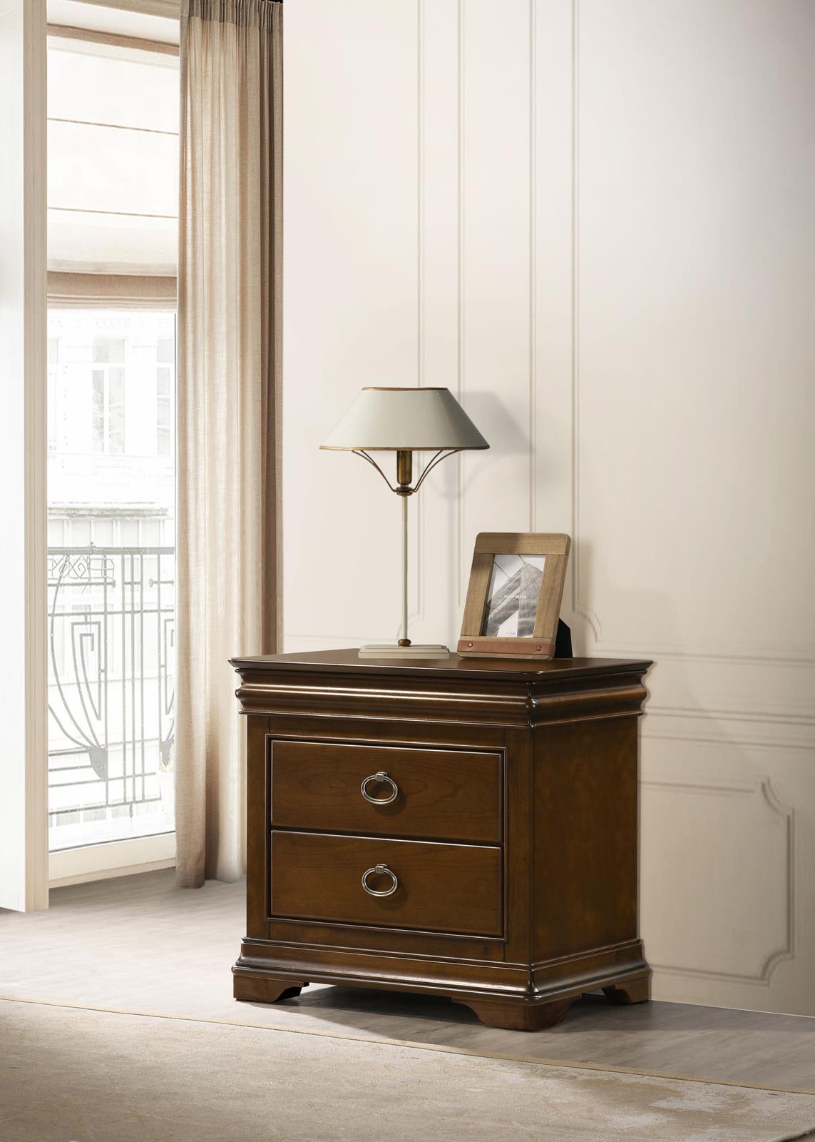 Garland 2-drawer Nightstand Bedside Table Brown Cherry - Image 2