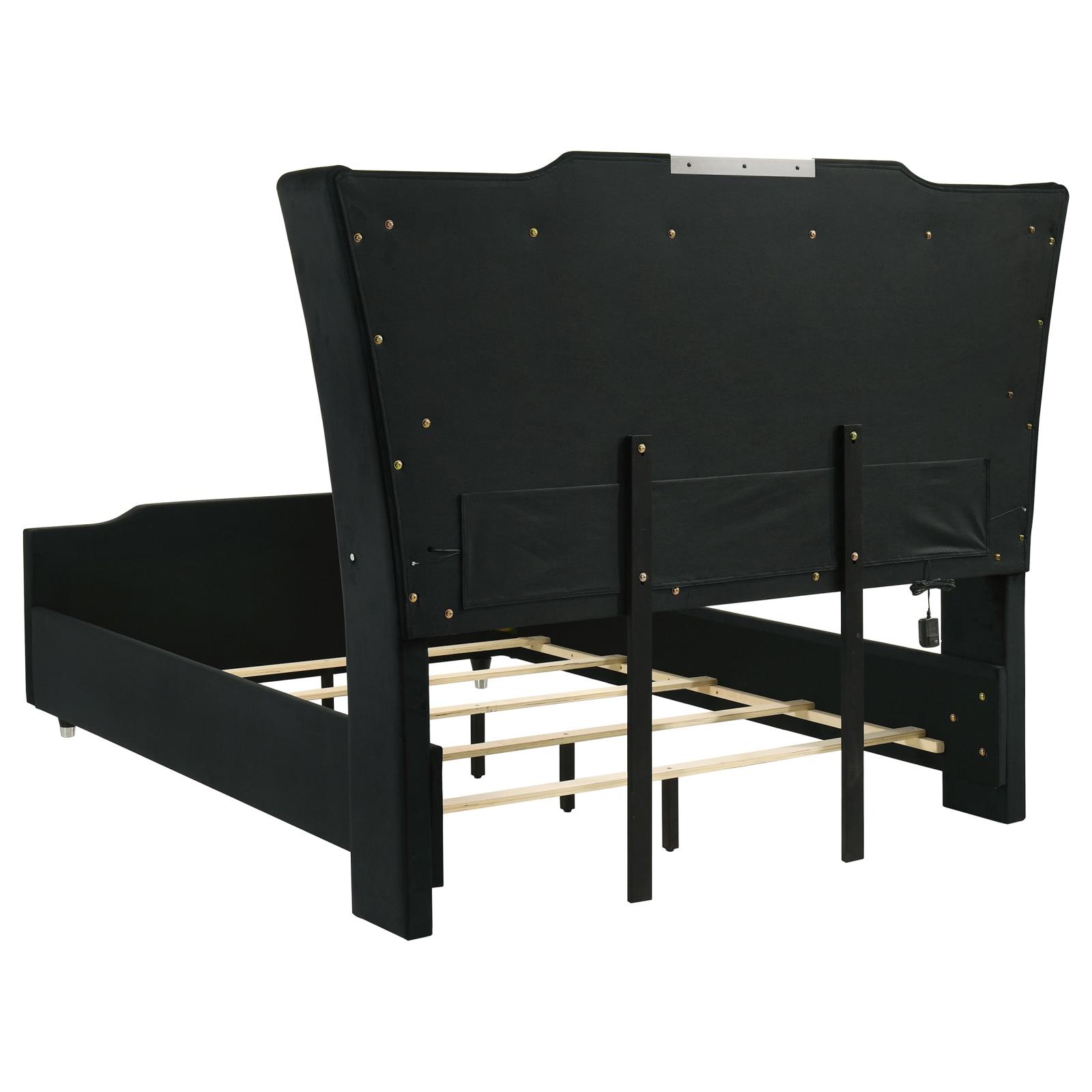 Lorient Queen LED Upholstered Wingback Bed - Image 19