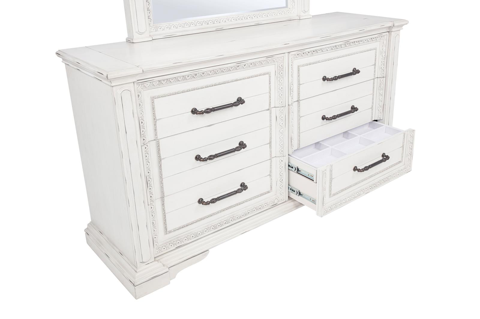 McKinney 6-drawer Bedroom Dresser Cabinet Vintage White - Image 11