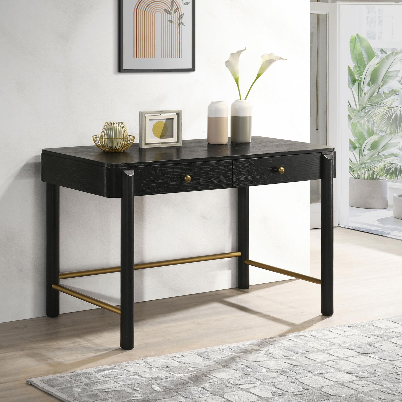 Arini 2-drawer Vanity Desk Makeup Table Black - Image 2