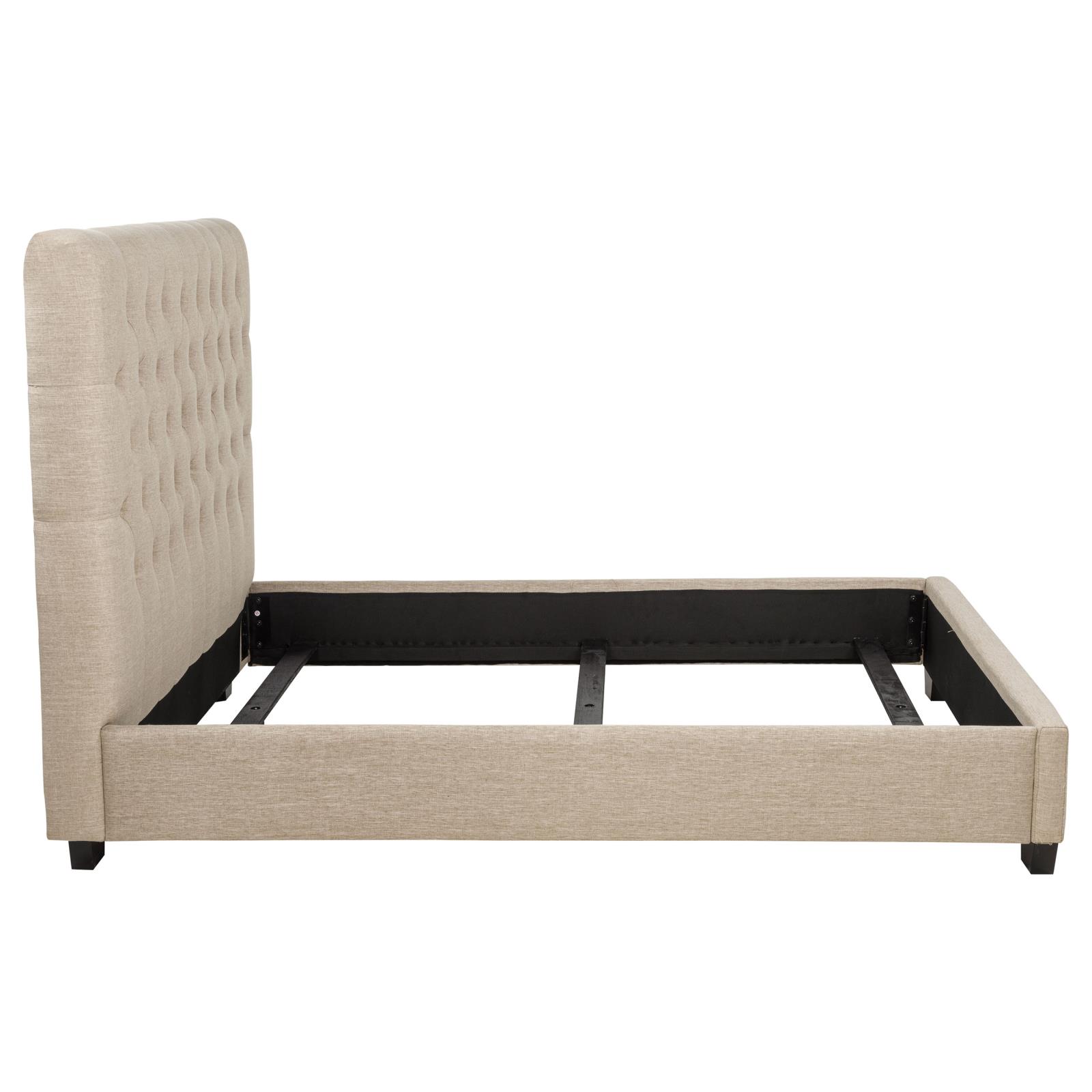 Chloe Upholstered Full Panel Bed Oatmeal - Image 6