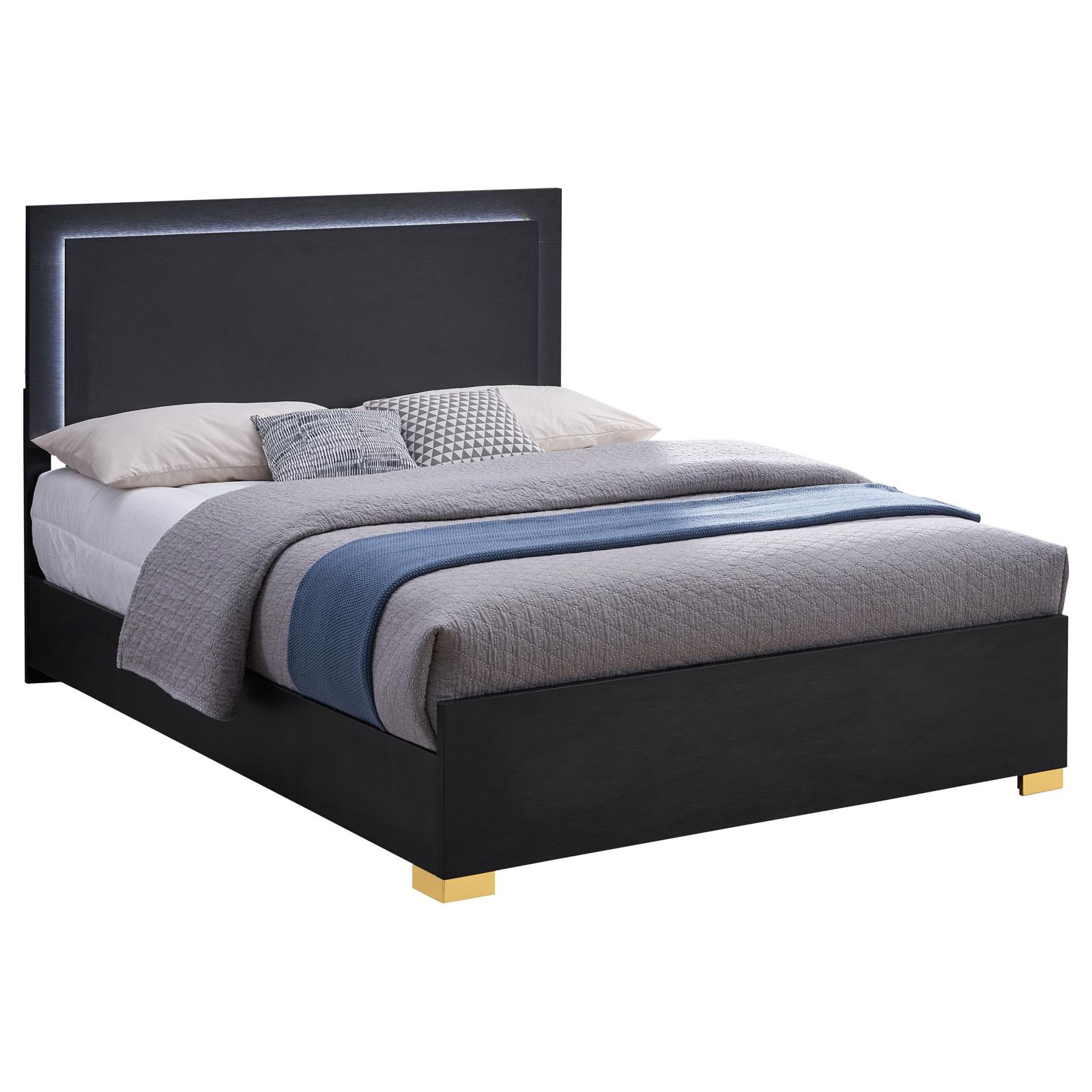 Marceline Wood Queen LED Panel Bed - Image 3
