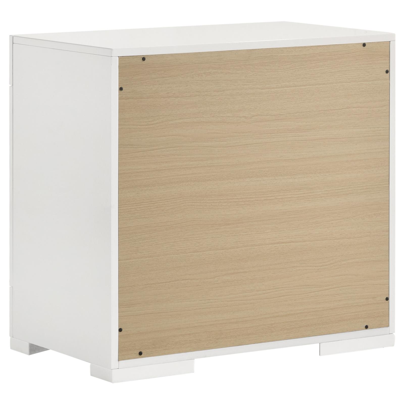Ives 2-drawer Nightstand Bedside Table White High Gloss - Image 6