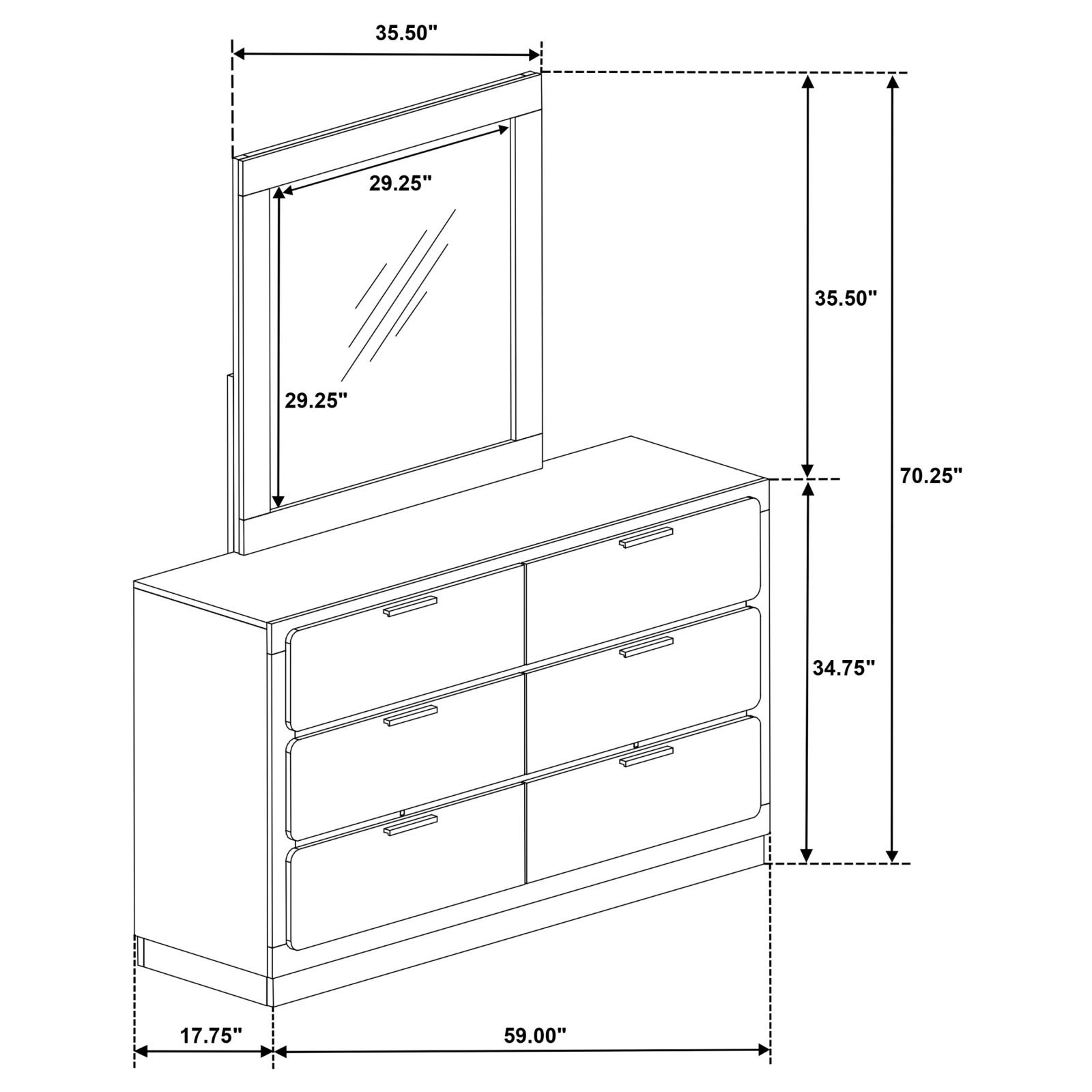 Caraway 6-drawer Dresser with Mirror - Image 12