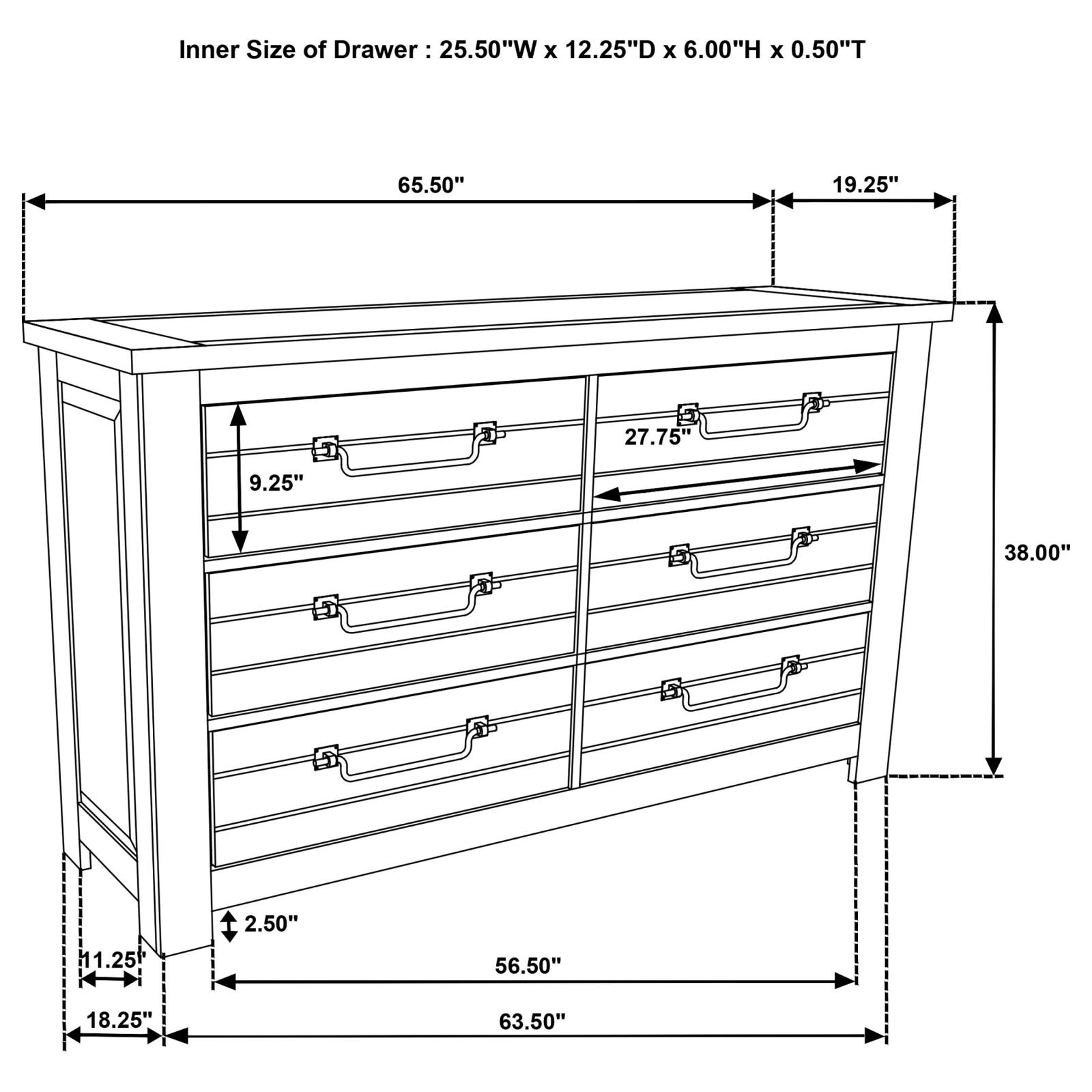 Doherty 6-drawer Bedroom Dresser Rustic Brown - Image 13