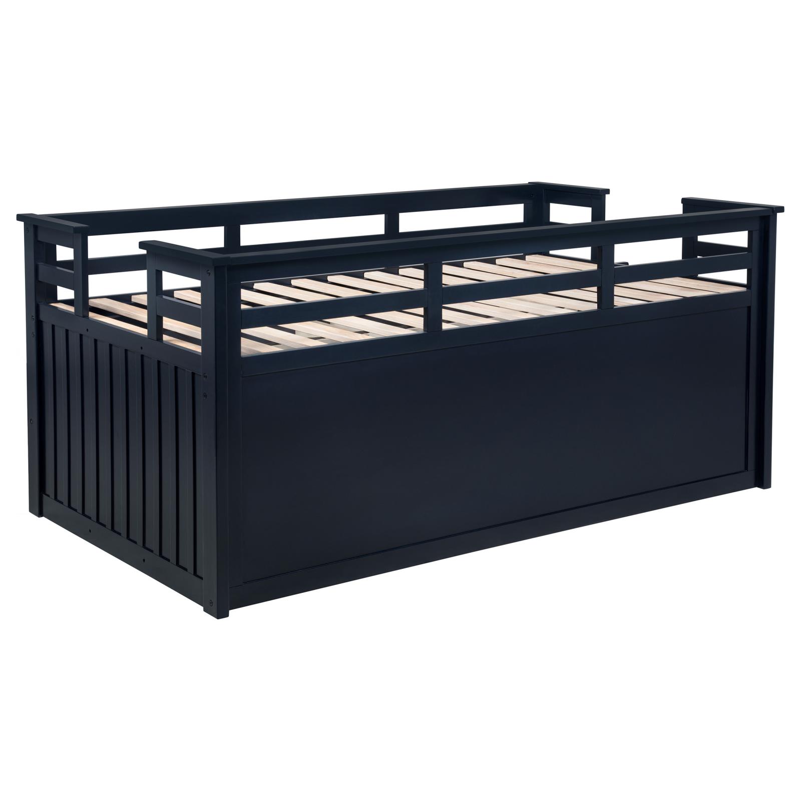 Carlsbad Wood Twin Captains Bed With Trundle Navy Blue - Image 9
