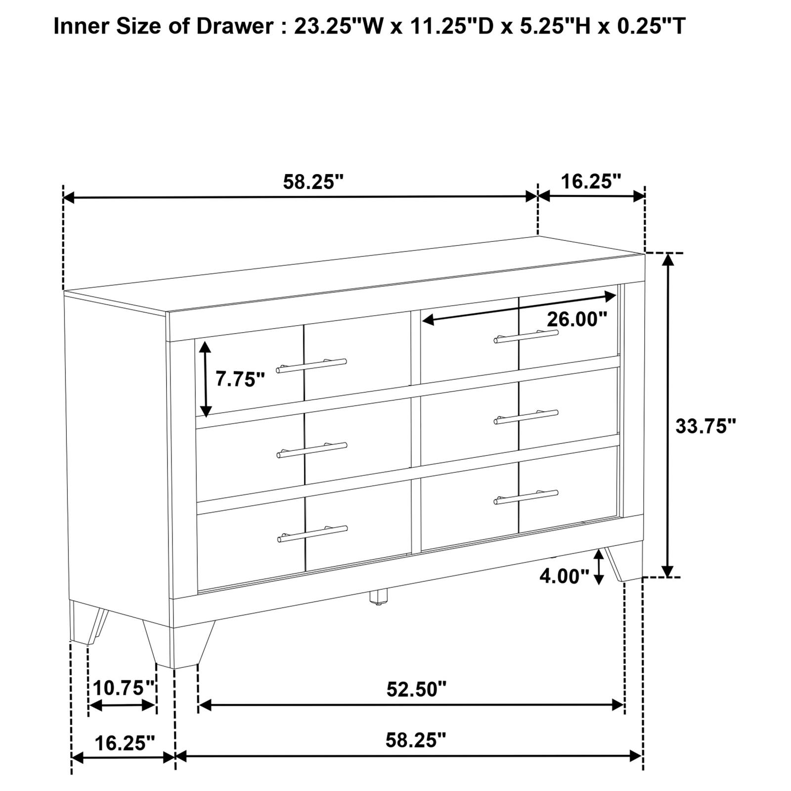 Trenton 6-drawer Bedroom Dresser Rustic Cream - Image 13