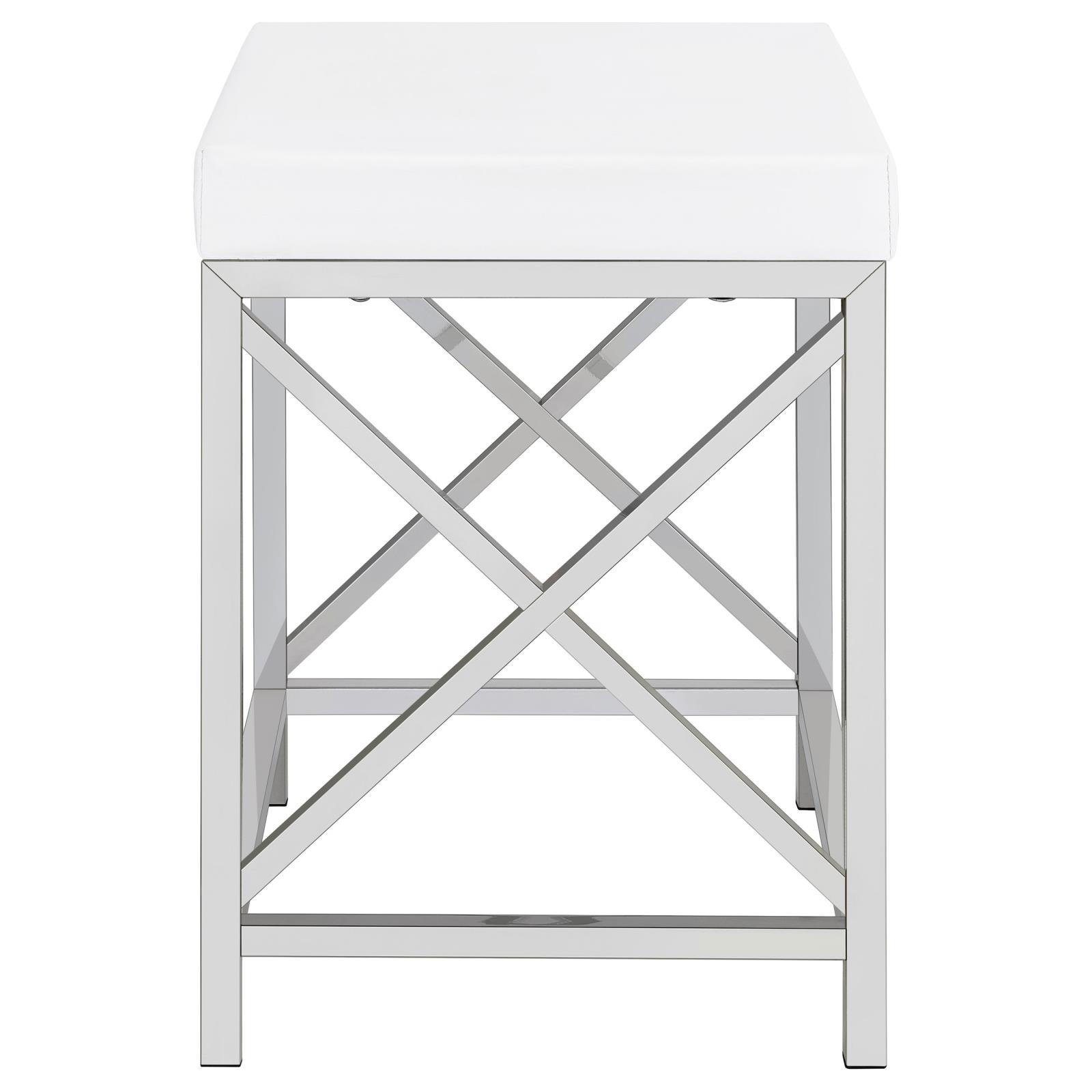 Eliza Vanity Set with Lighting & Stool White and Chrome - Image 13